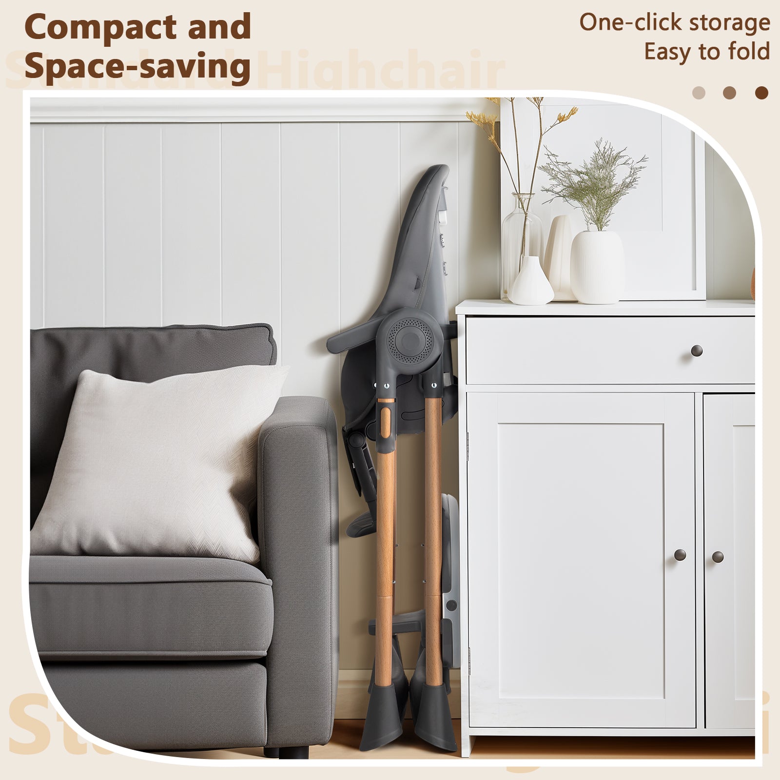 JOYMOR 4-in-1 Foldable Baby High Chair