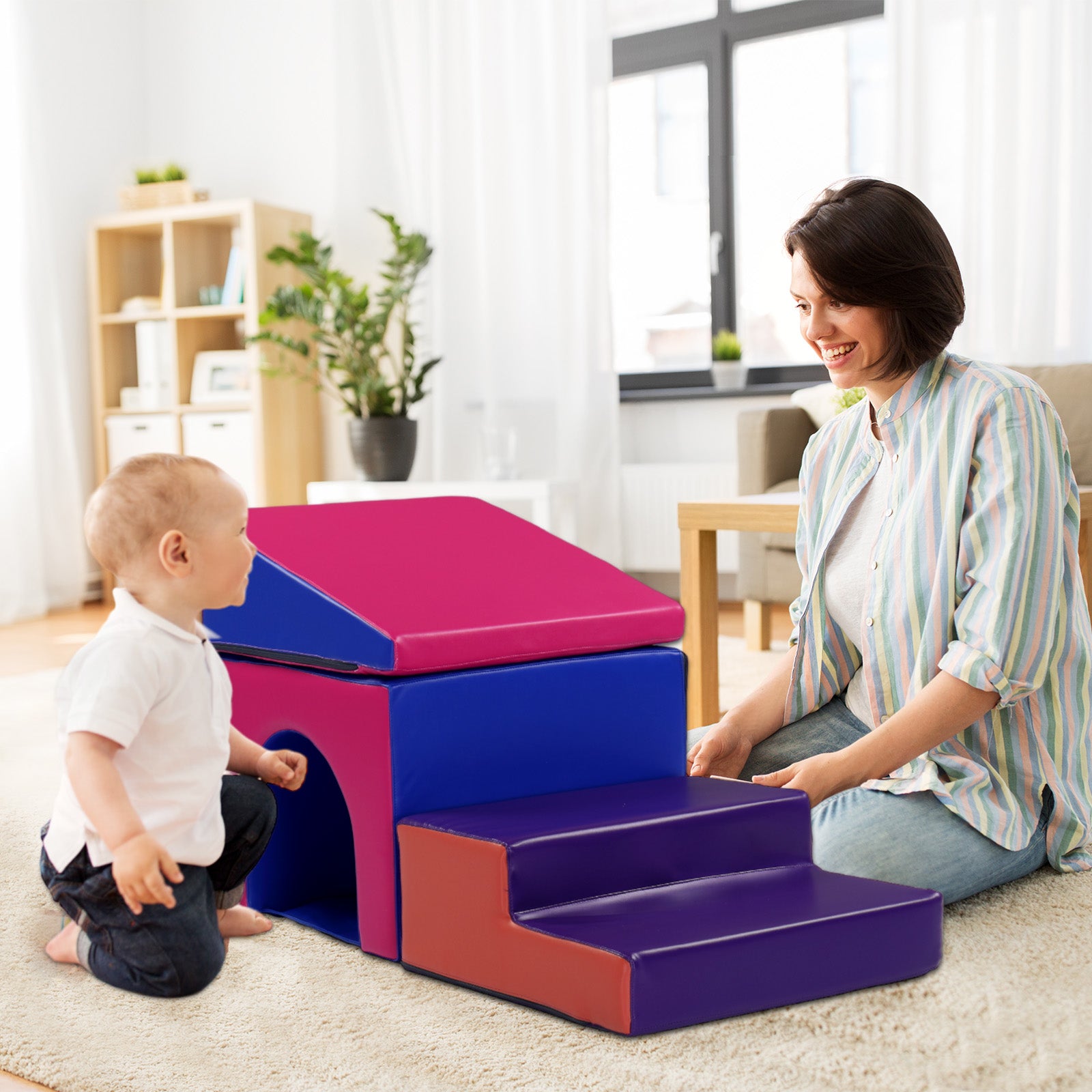 JOYMOR 3-Piece Foam Climbing Blocks Activity Playset