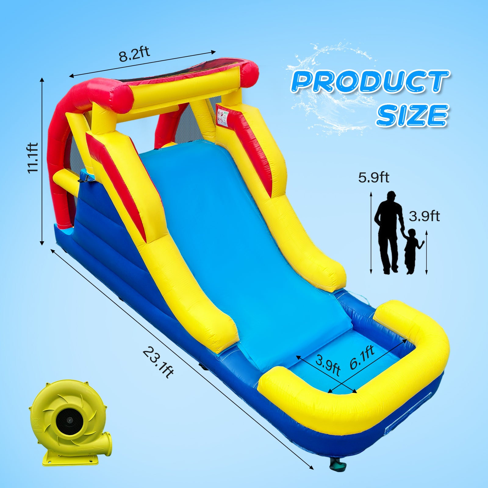 JOYMOR Commercial Grade Inflatable Water Slide with Climbing Wall