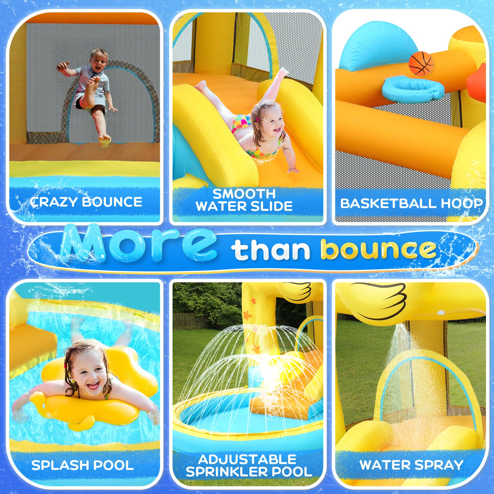 JOYMOR Kids Inflatable Water Slide Park Backyard Outdoor Bouncer House