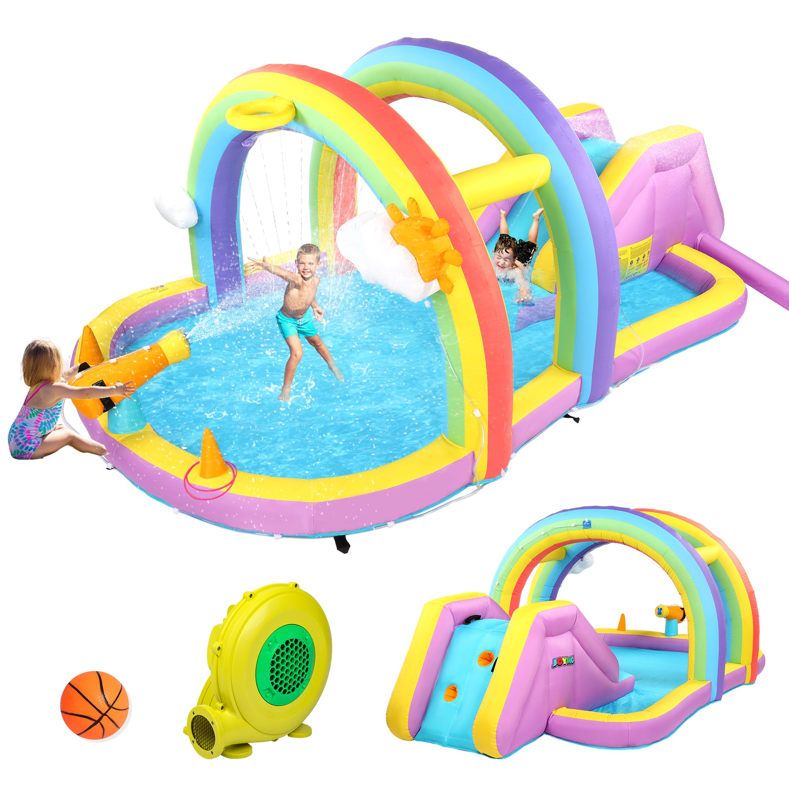 JOYMOR Backyard Kids Inflatable Water Slide Park