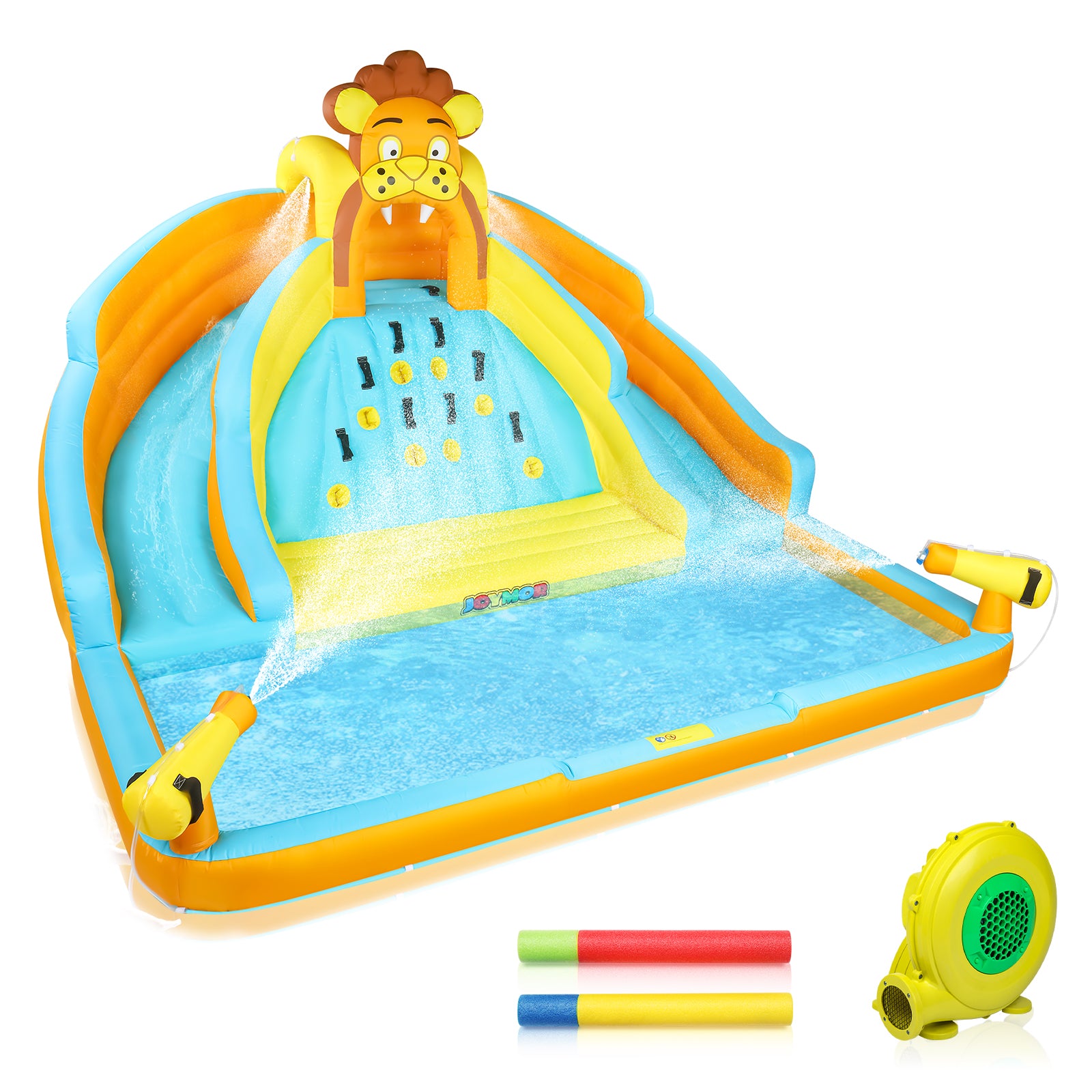 JOYMOR Kids Backyard inflatable Water Slide Bounce House with Pool