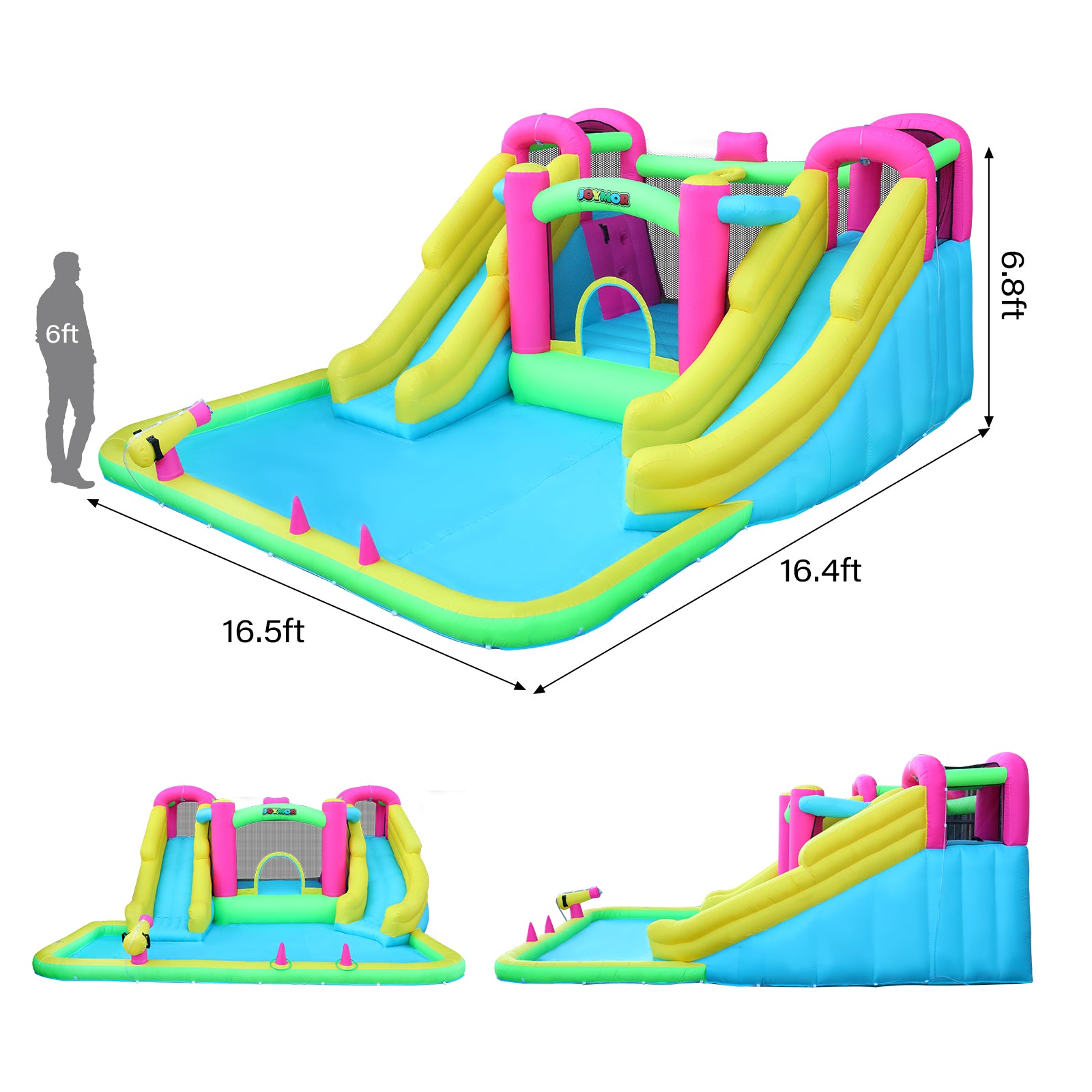 JOYMOR 8-in-1 Backyard Kids Inflatable Water Slide Park