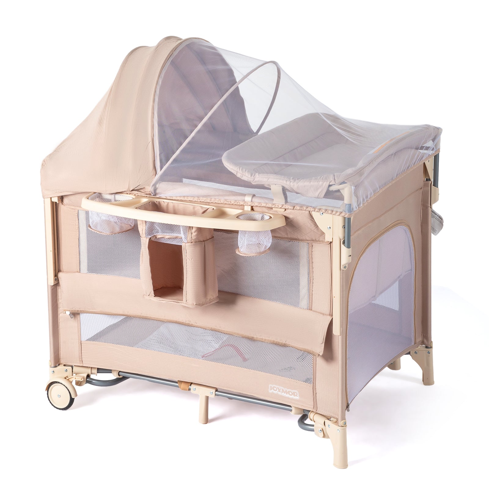 JOYMOR 9 in 1 Bedside Bassinet Baby Crib with Changing Table