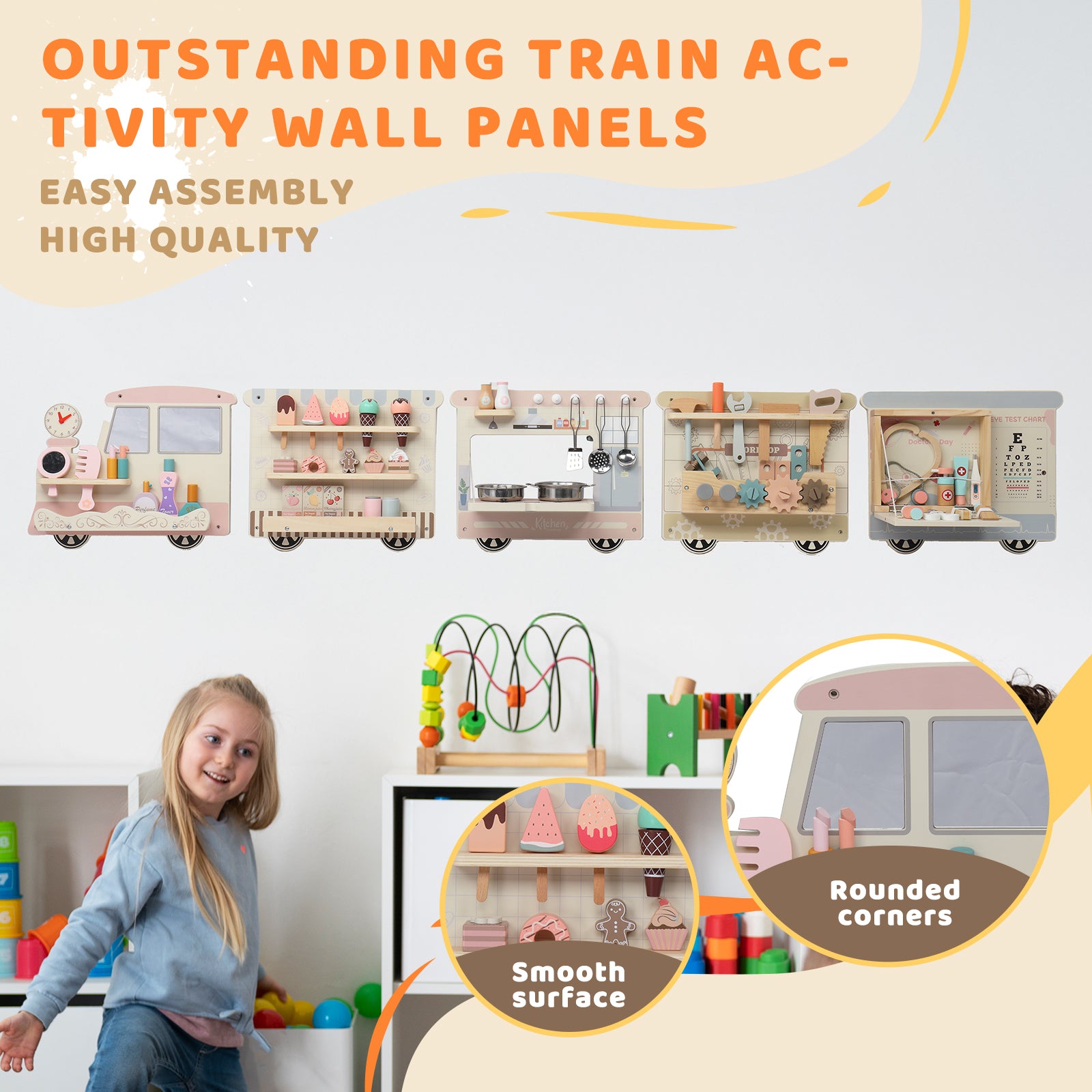 JOYMOR Train Activity Wall Busy Board Panels