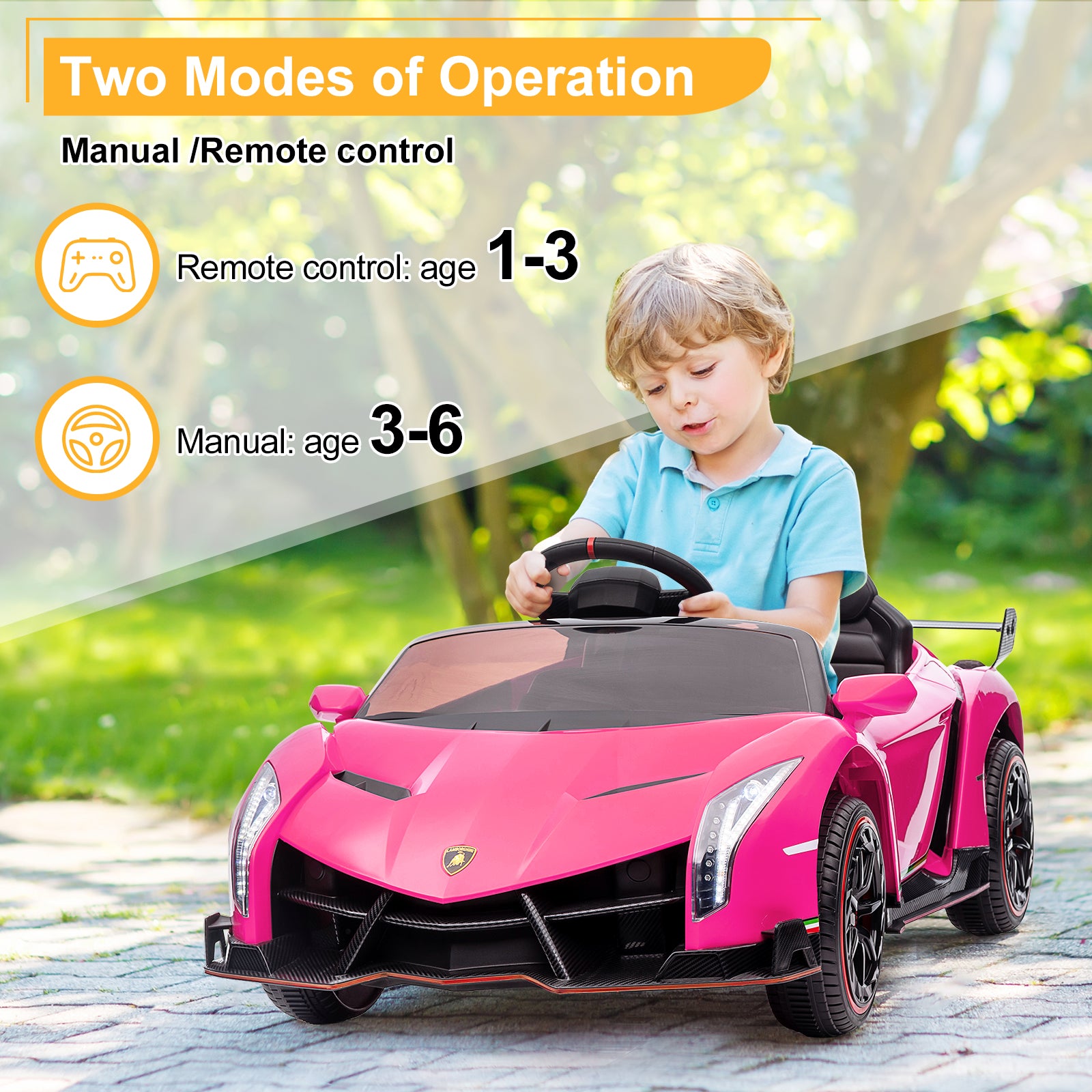 JOYMOR 12V Kids Electric Ride On Car 3 Speed with Remote Control