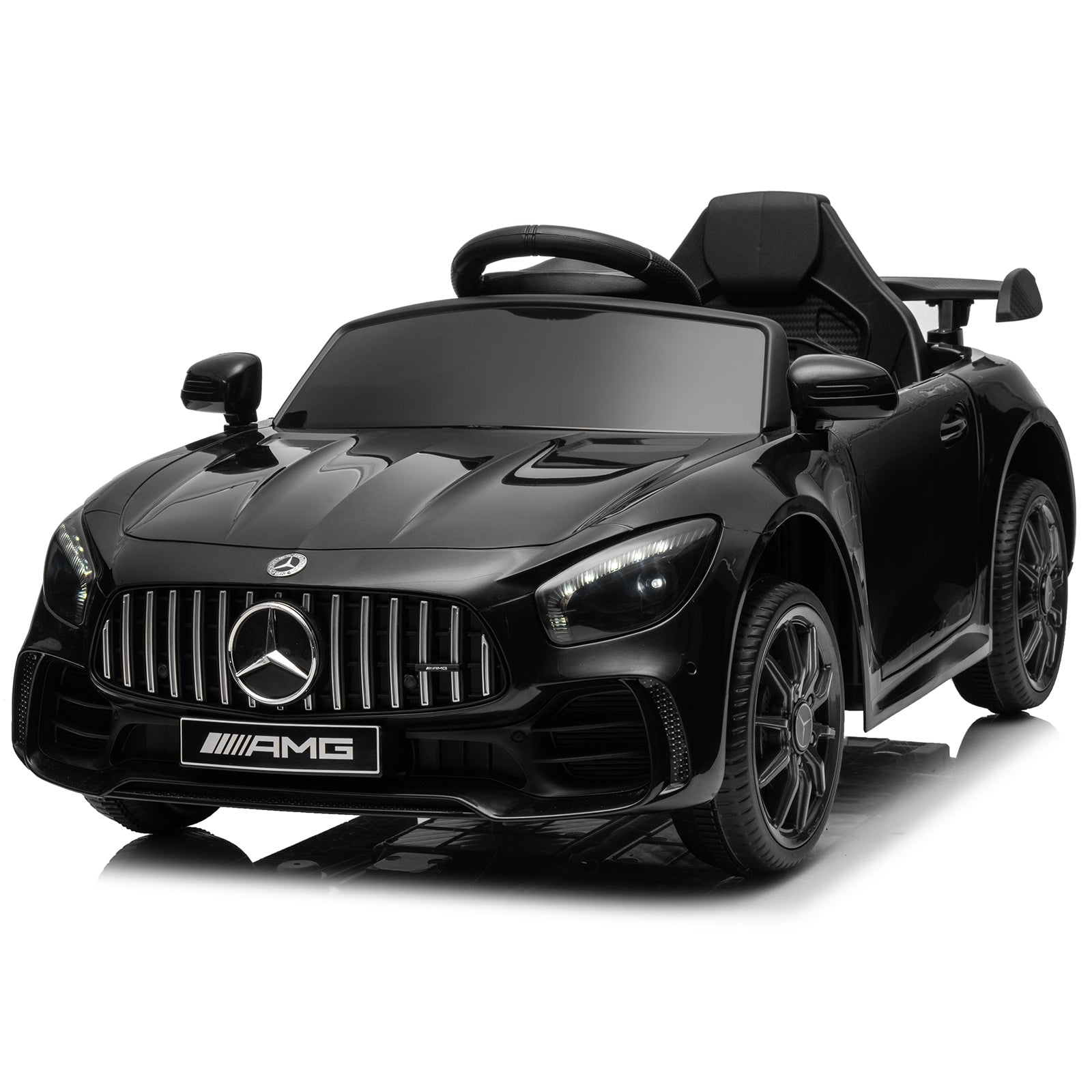 Joymor 12V Kids Ride On Car 2.4G Remote Control, Licensed Mercedes Benz AMG GTR 12V Battery Powered Electric Vehicle