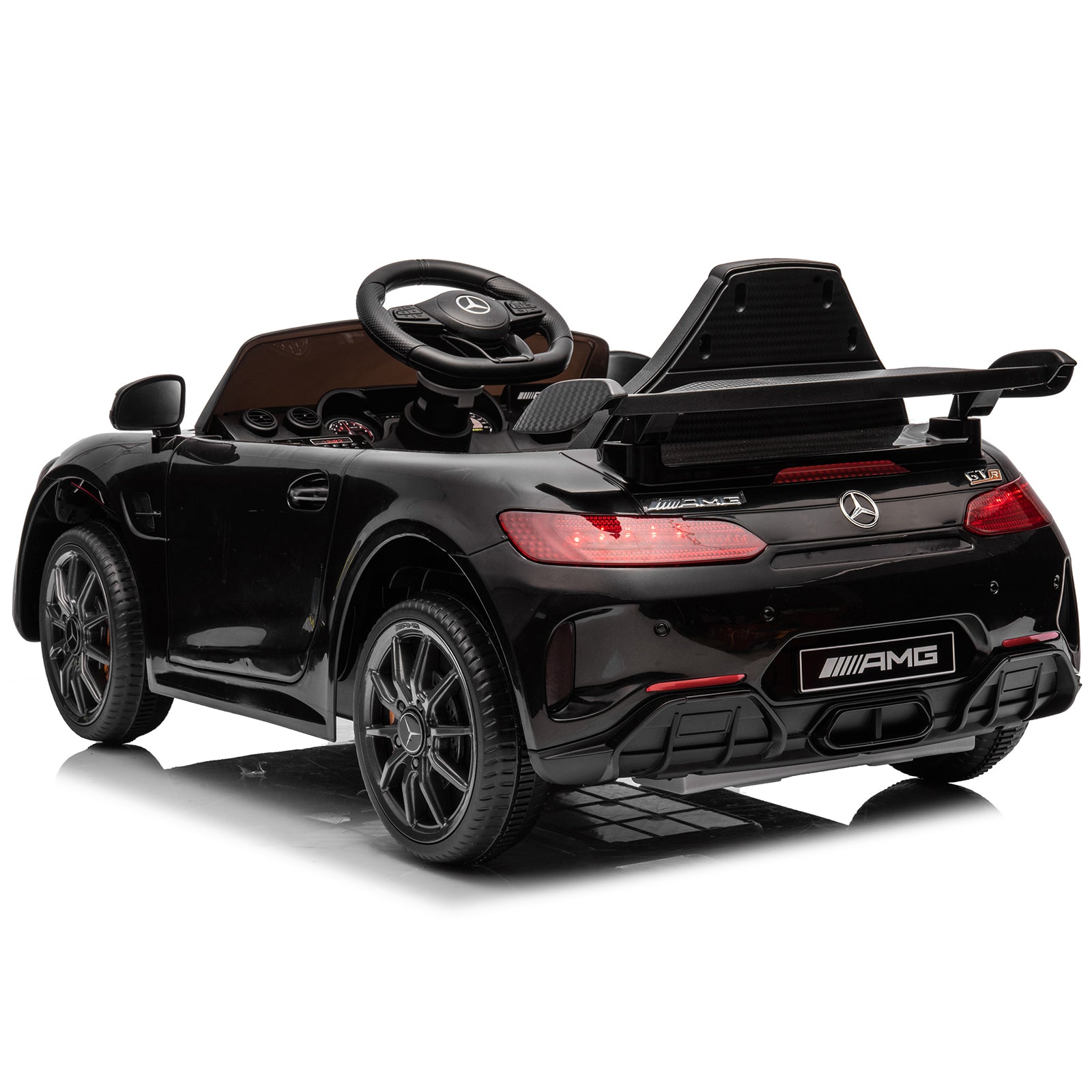 Joymor 12V Kids Ride On Car 2.4G Remote Control, Licensed Mercedes Benz AMG GTR 12V Battery Powered Electric Vehicle