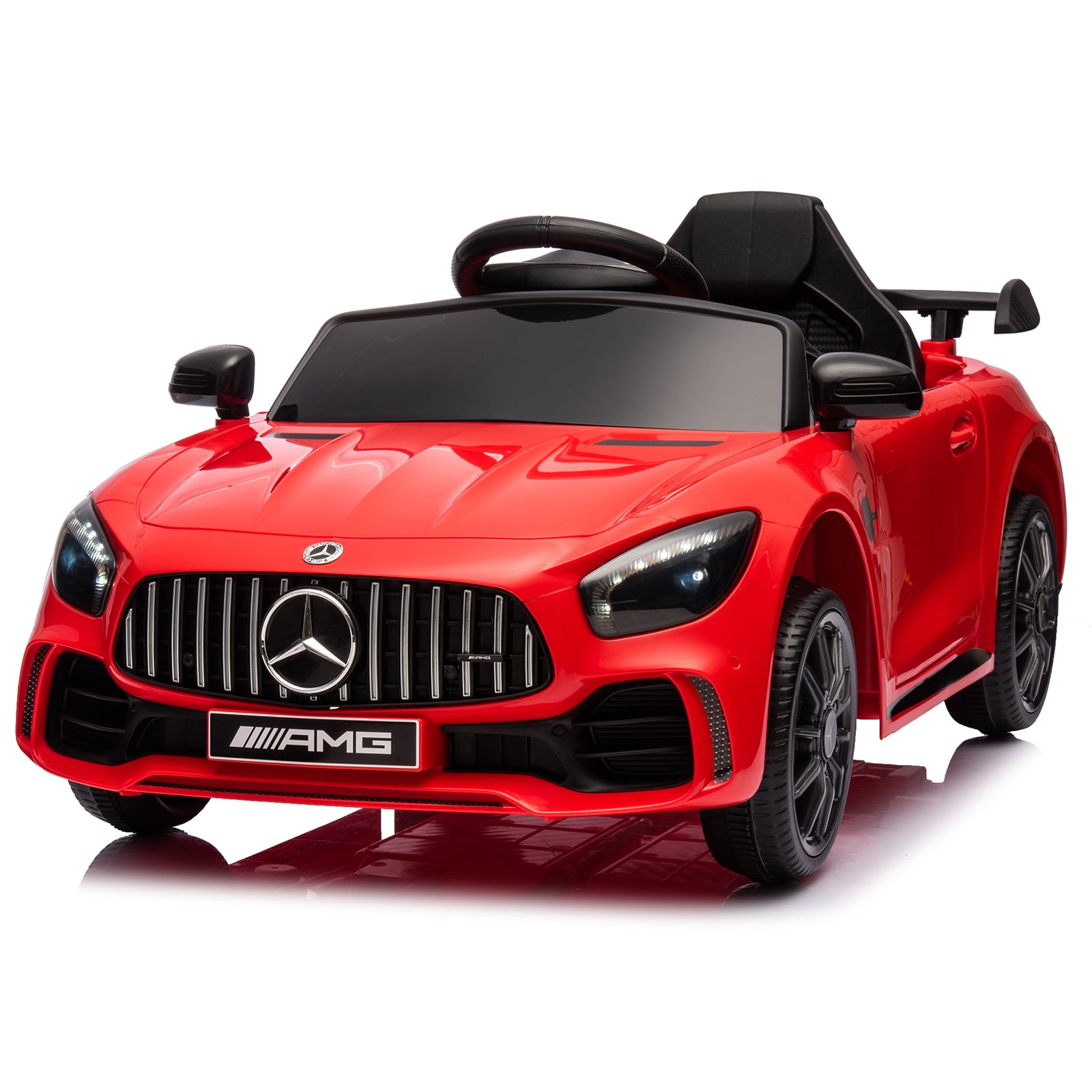 Joymor 12V Kids Ride On Car 2.4G Remote Control, Licensed Mercedes Benz AMG GTR 12V Battery Powered Electric Vehicle