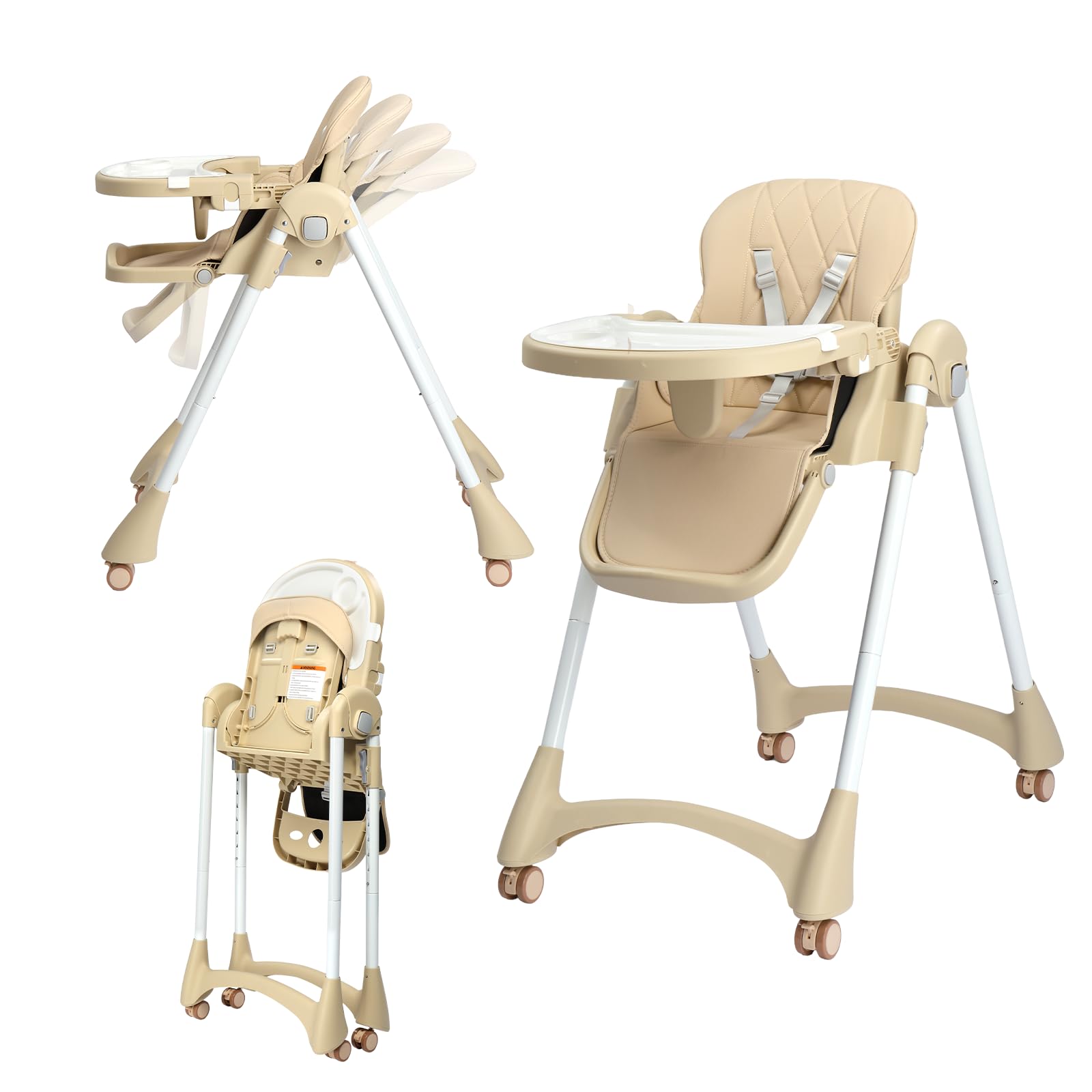JOYMOR 4 in 1 Convertible Highchair Foldable Baby High Chair