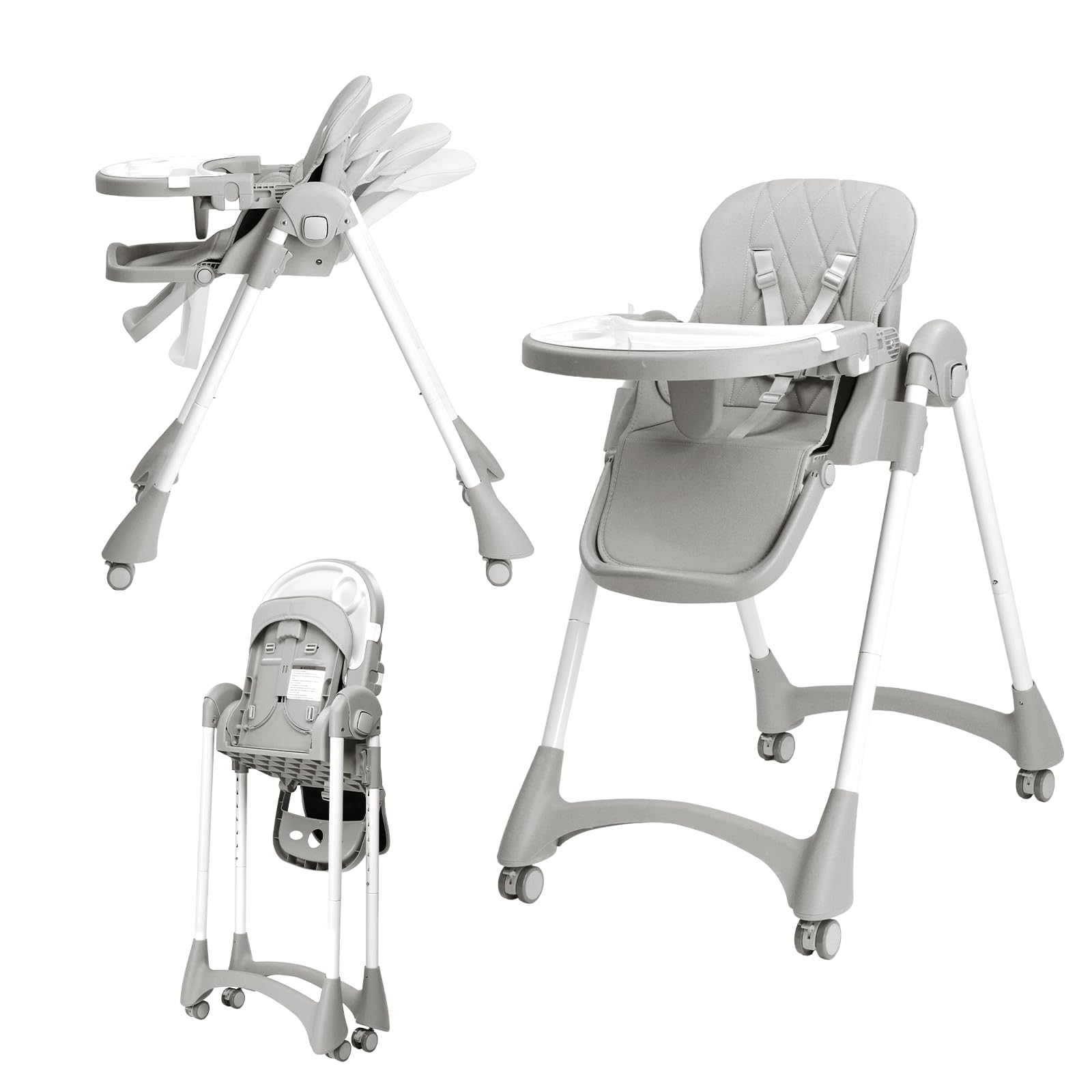JOYMOR 4 in 1 Convertible Highchair Foldable Baby High Chair