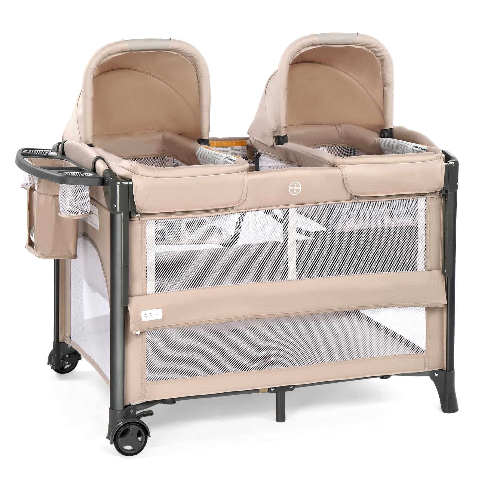JOYMOR Twin Bassinet Convertible Crib Sleeper Bedside