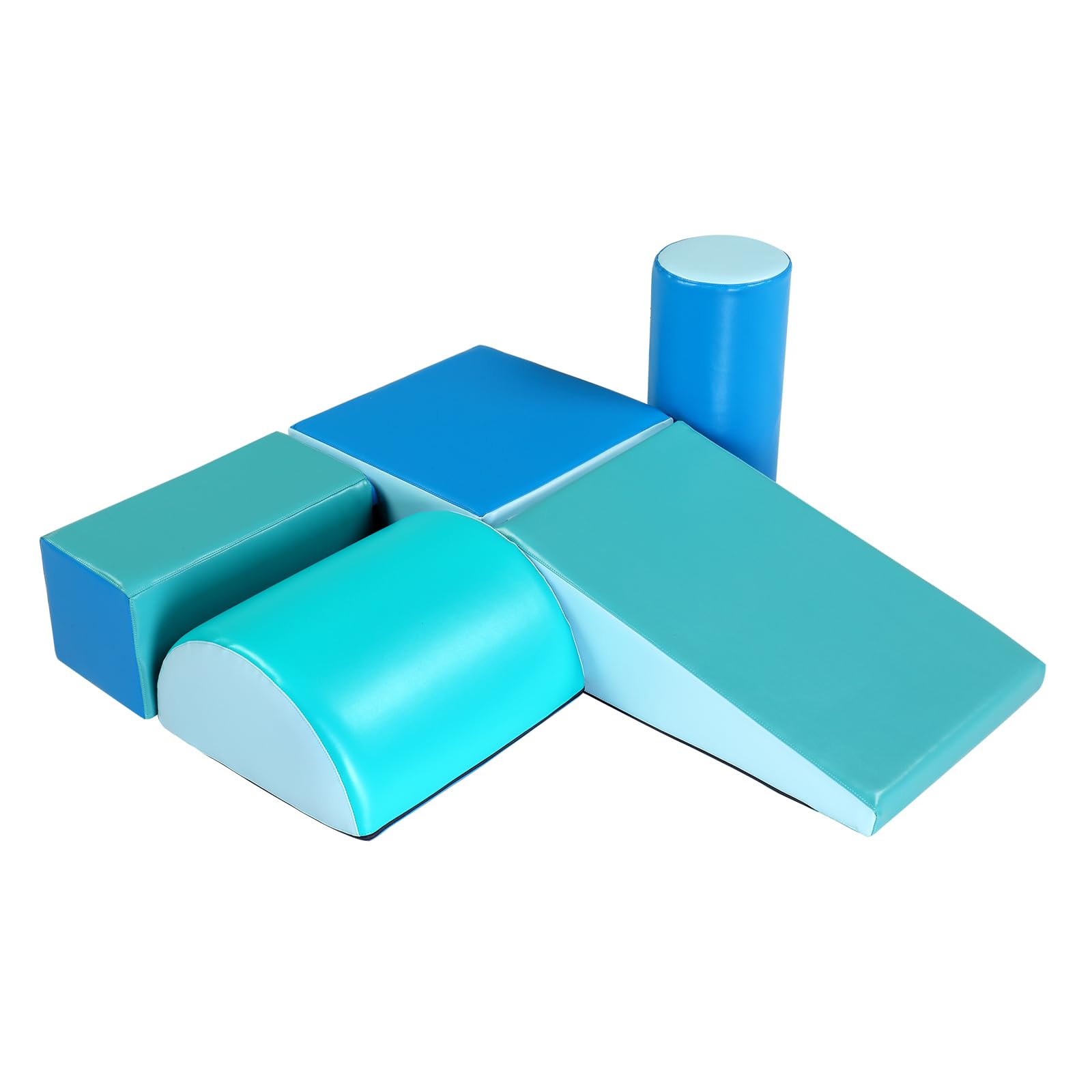 JOYMOR 5-Piece Soft Foam Climbing Blocks and Crawl Activity Playset