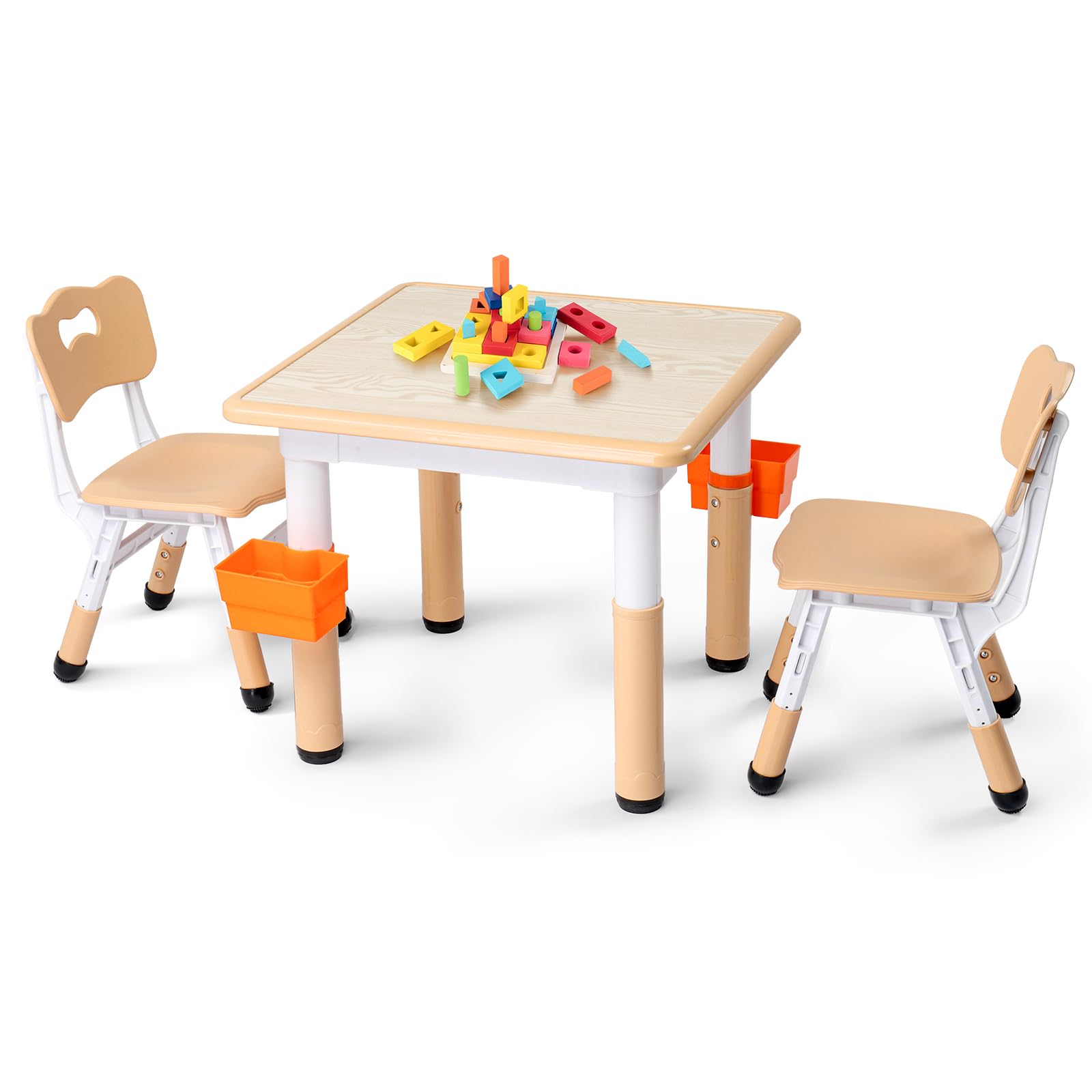 JOYMOR Kids Table and Chairs Set Height Adjustable Toddler Desktop