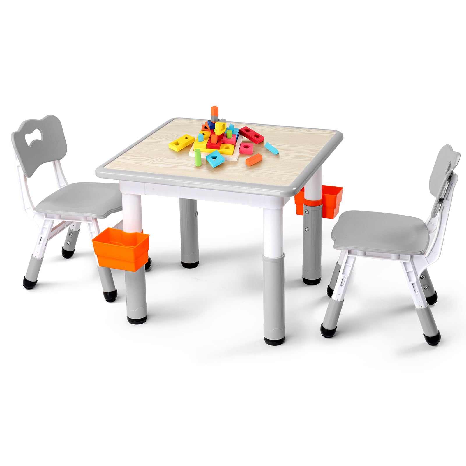 JOYMOR Kids Table and Chairs Set Height Adjustable Toddler Desktop