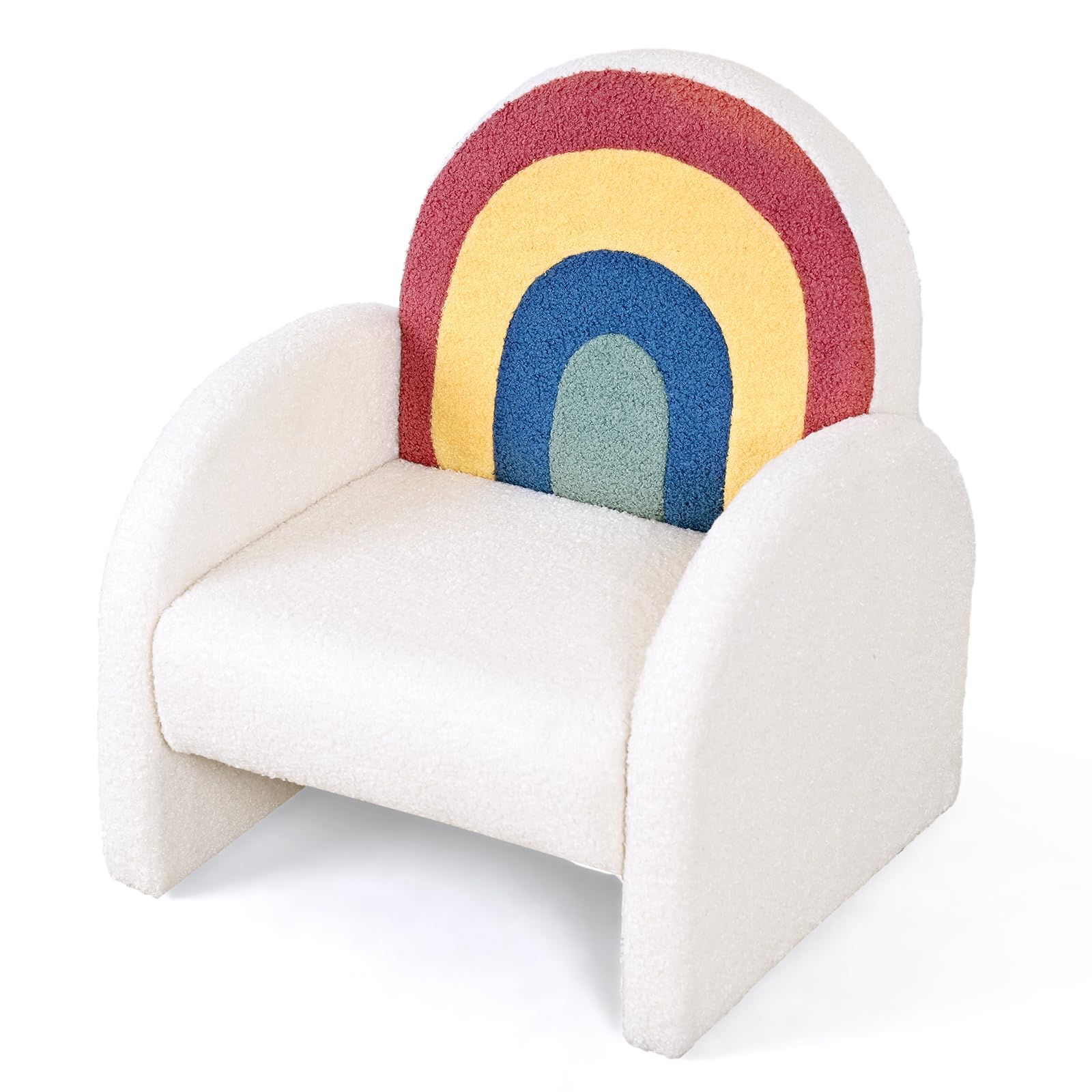 JOYMOR Kids Armchair Toddler Sofa with Teddy Fleece