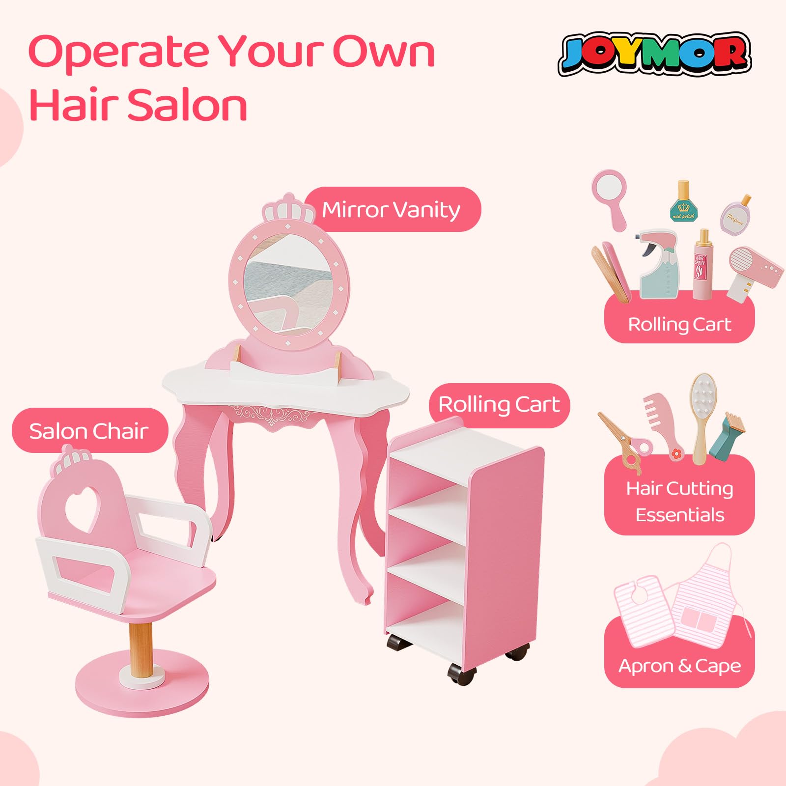 JOYMOR Kids Pretend Play Hair Salon Play Set