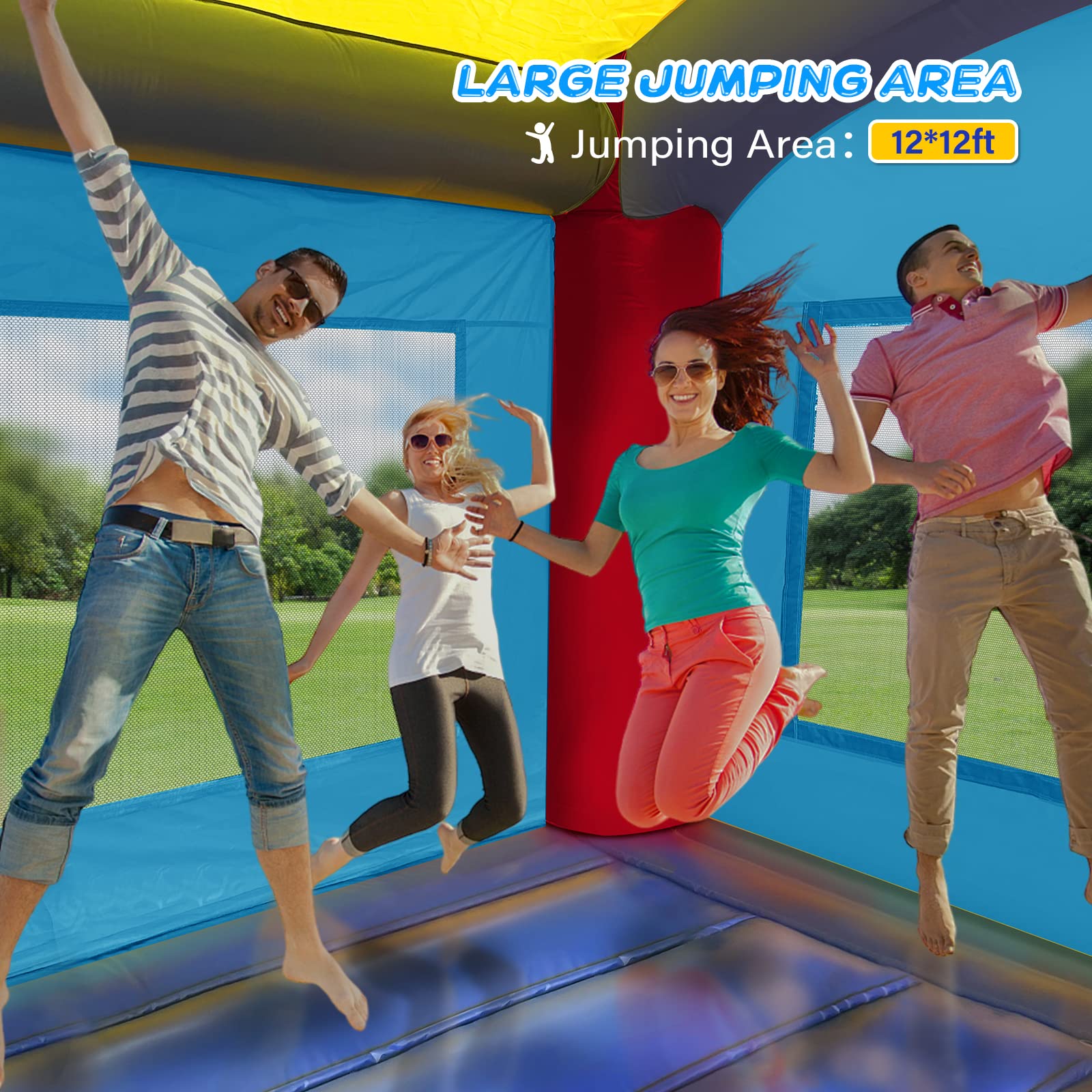 JOYMOR Commercial Water Slide Inflatable Bounce House with Air Blower