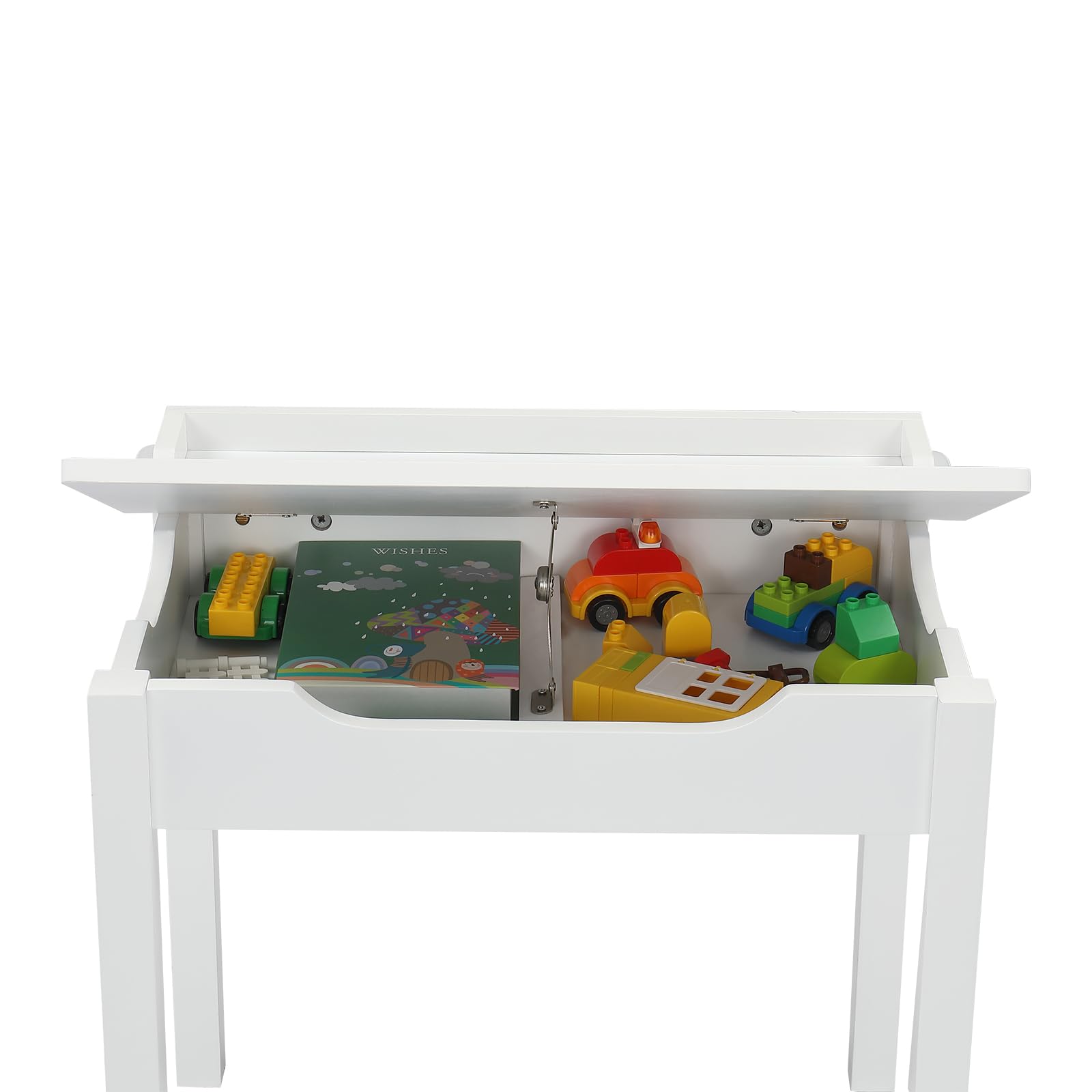 JOYMOR Wooden Lift-Top Desk Set Kids Table and Chair with Storage