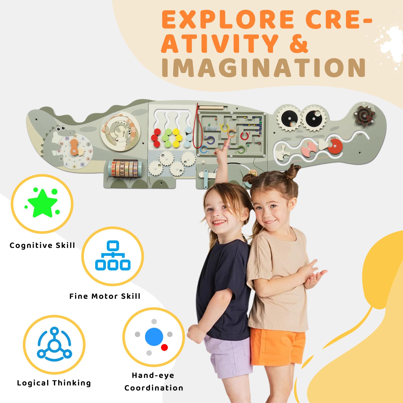 JOYMOR Crocodile Activity Wall Busy Board Panels