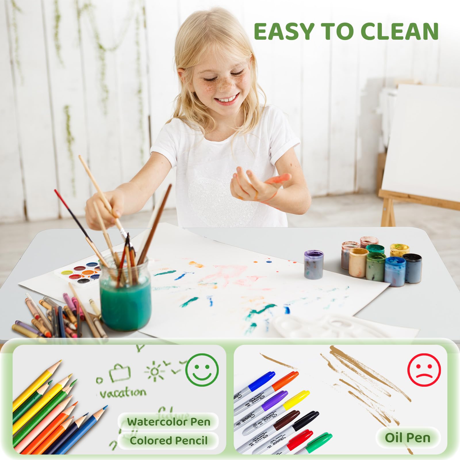 JOYMOR Kids Table and Chairs Set with Removable Storage Drawers