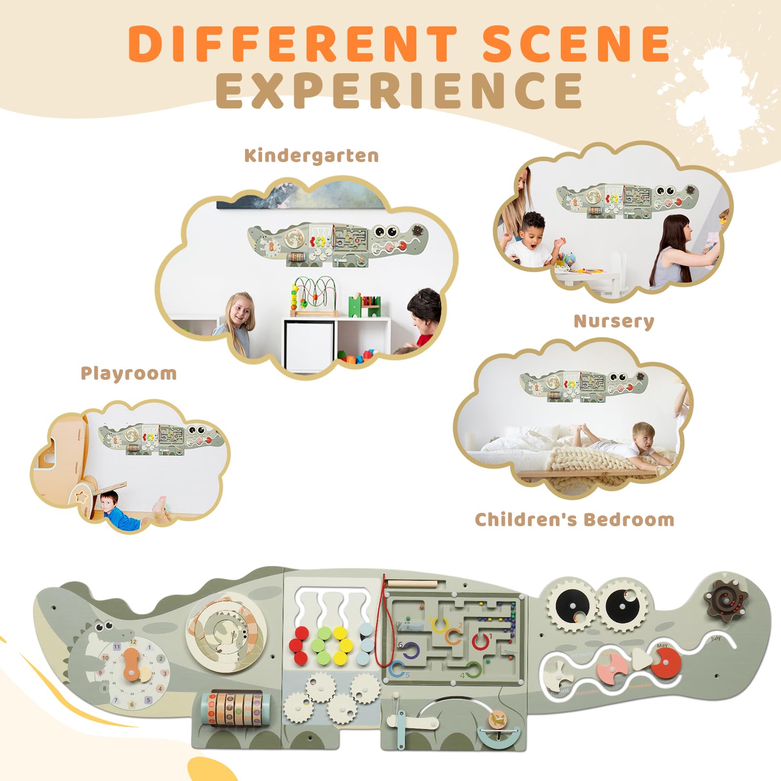 JOYMOR Crocodile Activity Wall Busy Board Panels