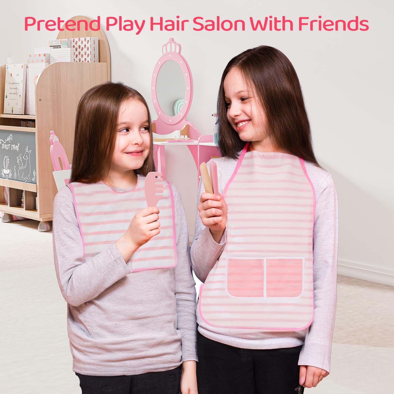 JOYMOR Kids Pretend Play Hair Salon Play Set