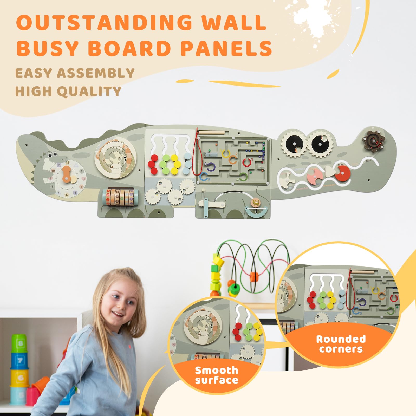 JOYMOR Crocodile Activity Wall Busy Board Panels