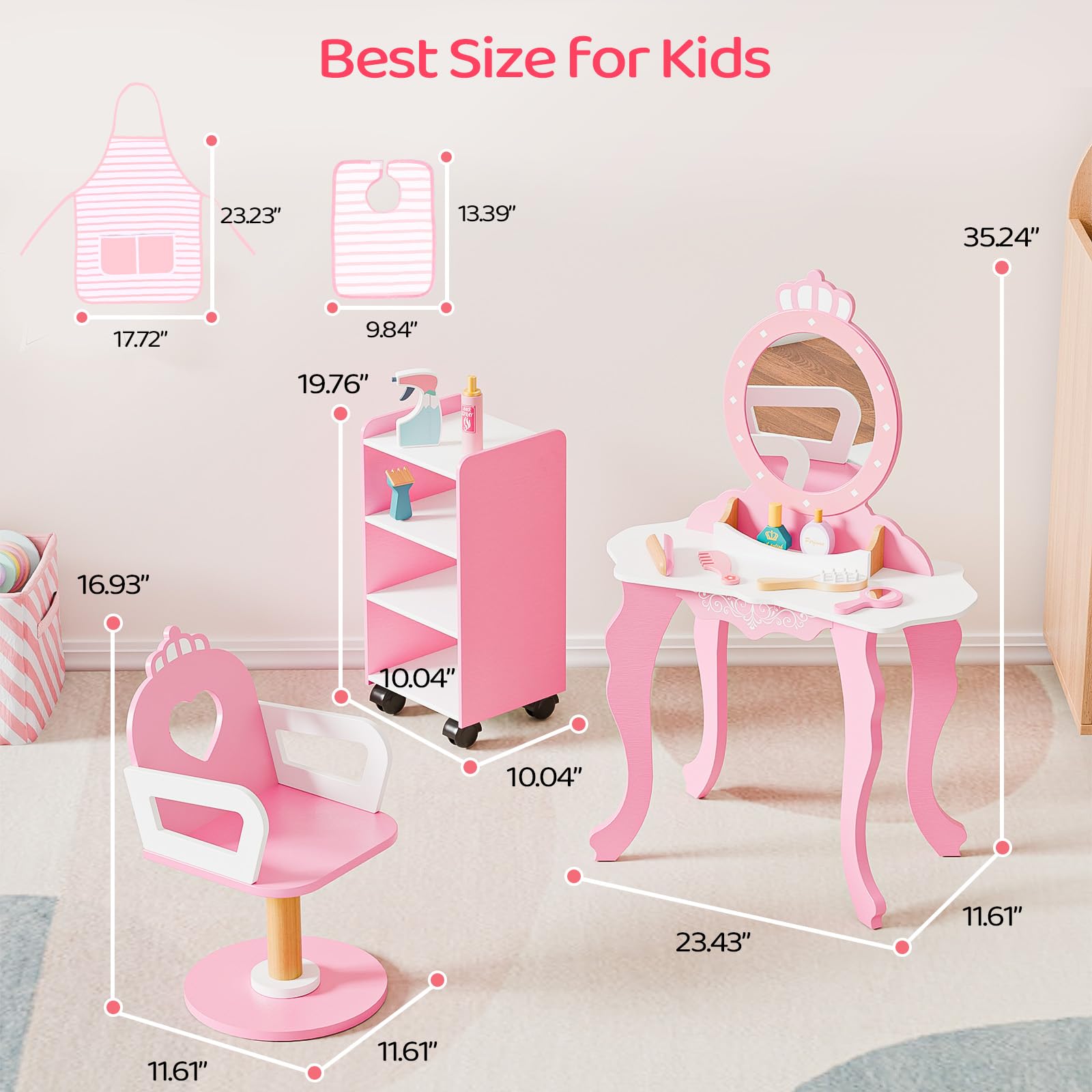 JOYMOR Kids Pretend Play Hair Salon Play Set