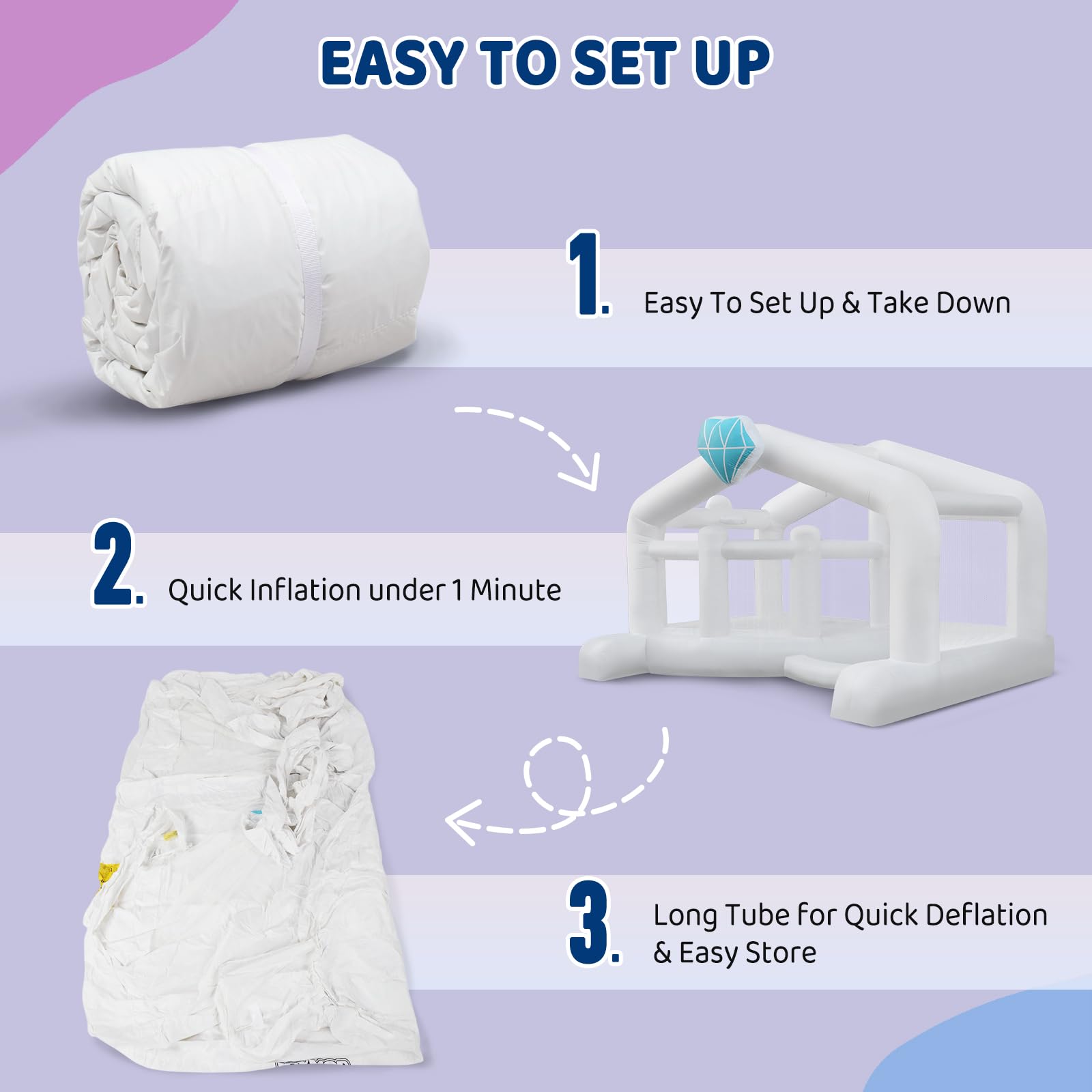 JOYMOR Giant Inflatable Bounce House for Kids w/Balloons-Wedding Style