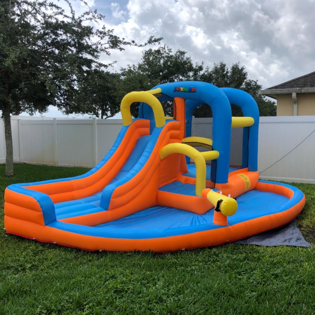 JOYMOR 5-in-1 Inflatable Water Slide Bounce House – Kids Backyard Summer Bouncers with Pool