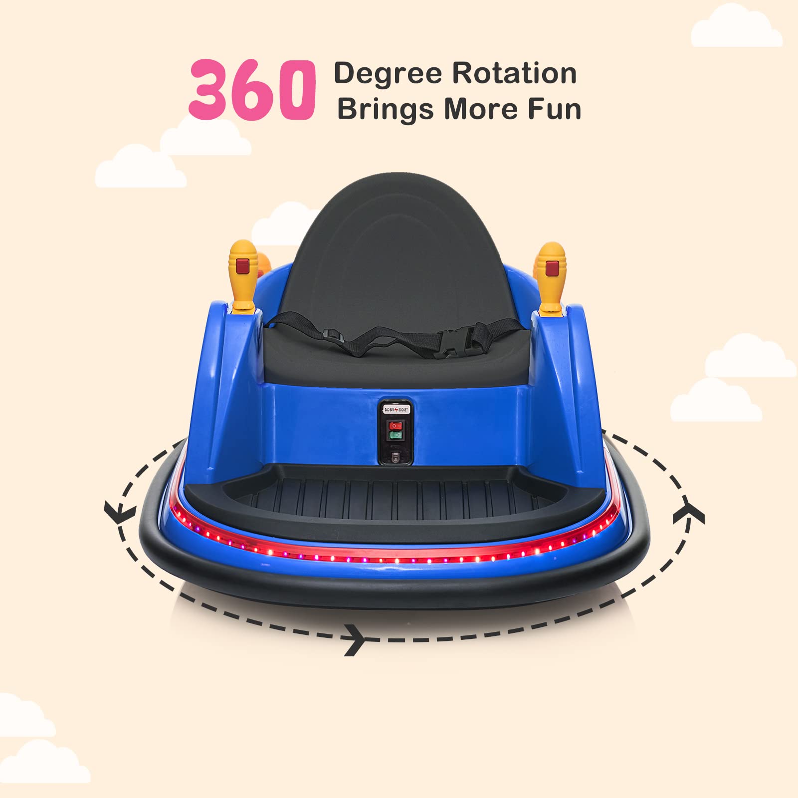 JOYMOR 6V Kids Electric Ride On Bumper Car w/Remote Control