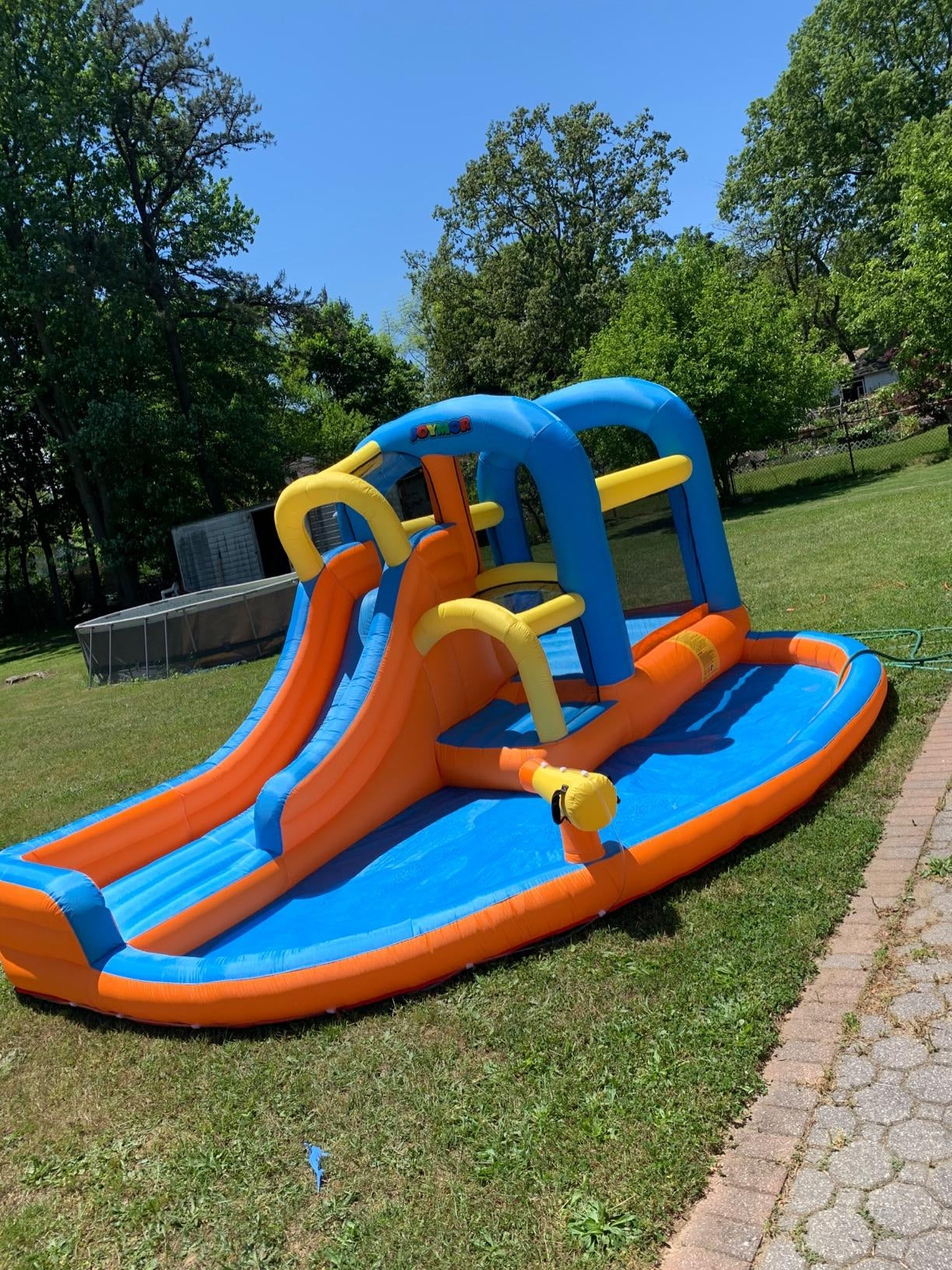JOYMOR 5-in-1 Inflatable Water Slide Bounce House – Kids Backyard Summer Bouncers with Pool