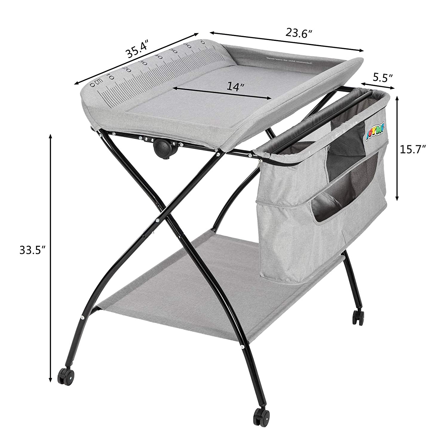 JOYMOR Foldable Mobile Changing Table Organizer