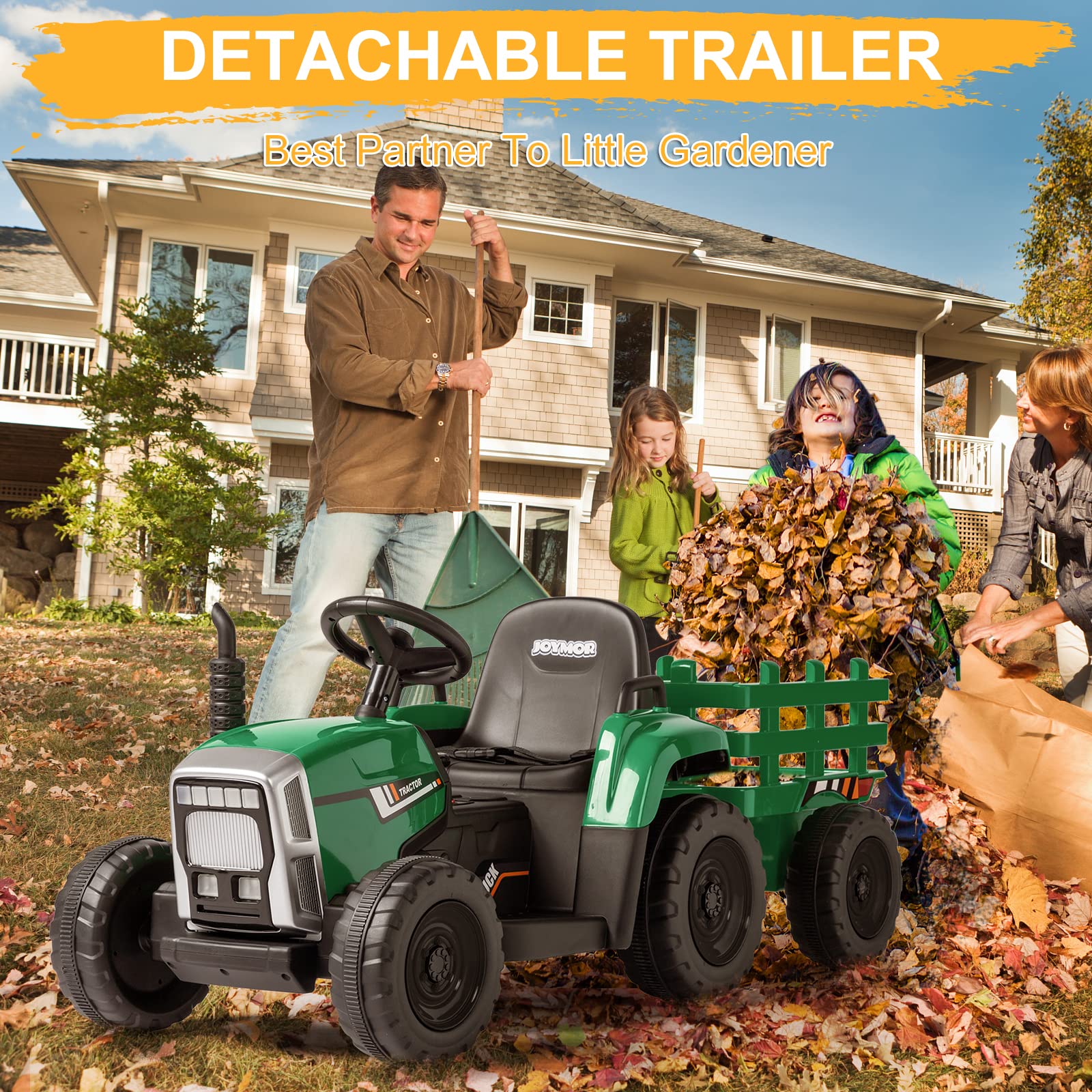 JOYMOR 12V Kids Electric Ride on Tractor 2 Speed w/Parent Remote