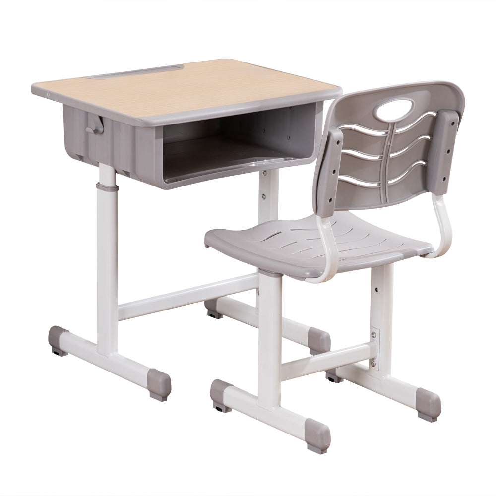 JOYMOR Adjustable Student Desk and Chair Combo With Drawer, Pencil Grooves and Hanging Hooks