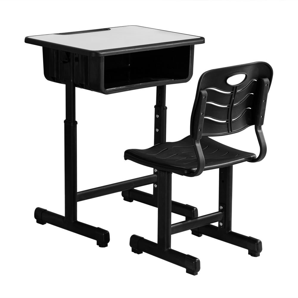 JOYMOR Adjustable Student Desk and Chair Combo With Drawer, Pencil Grooves and Hanging Hooks