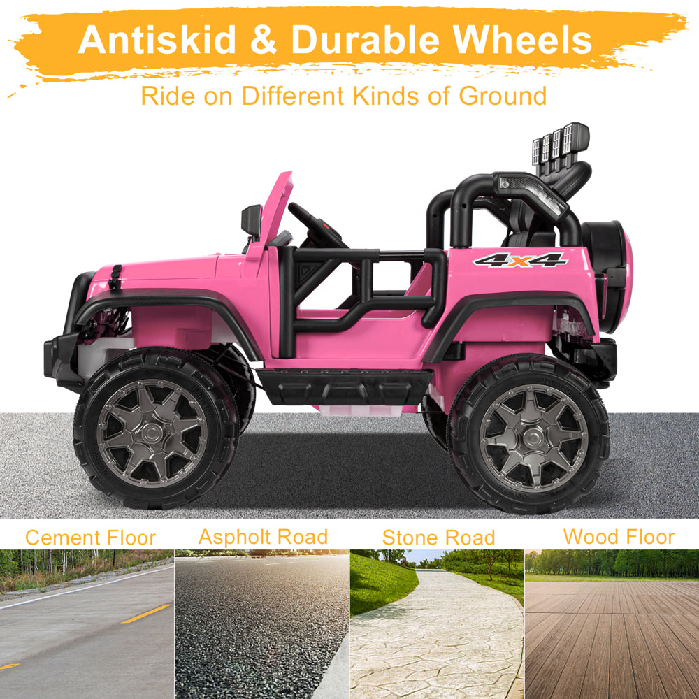 JOYMOR 12V Kids Electric 2-Seater Ride on Truck 3 Speed w/Remote Control