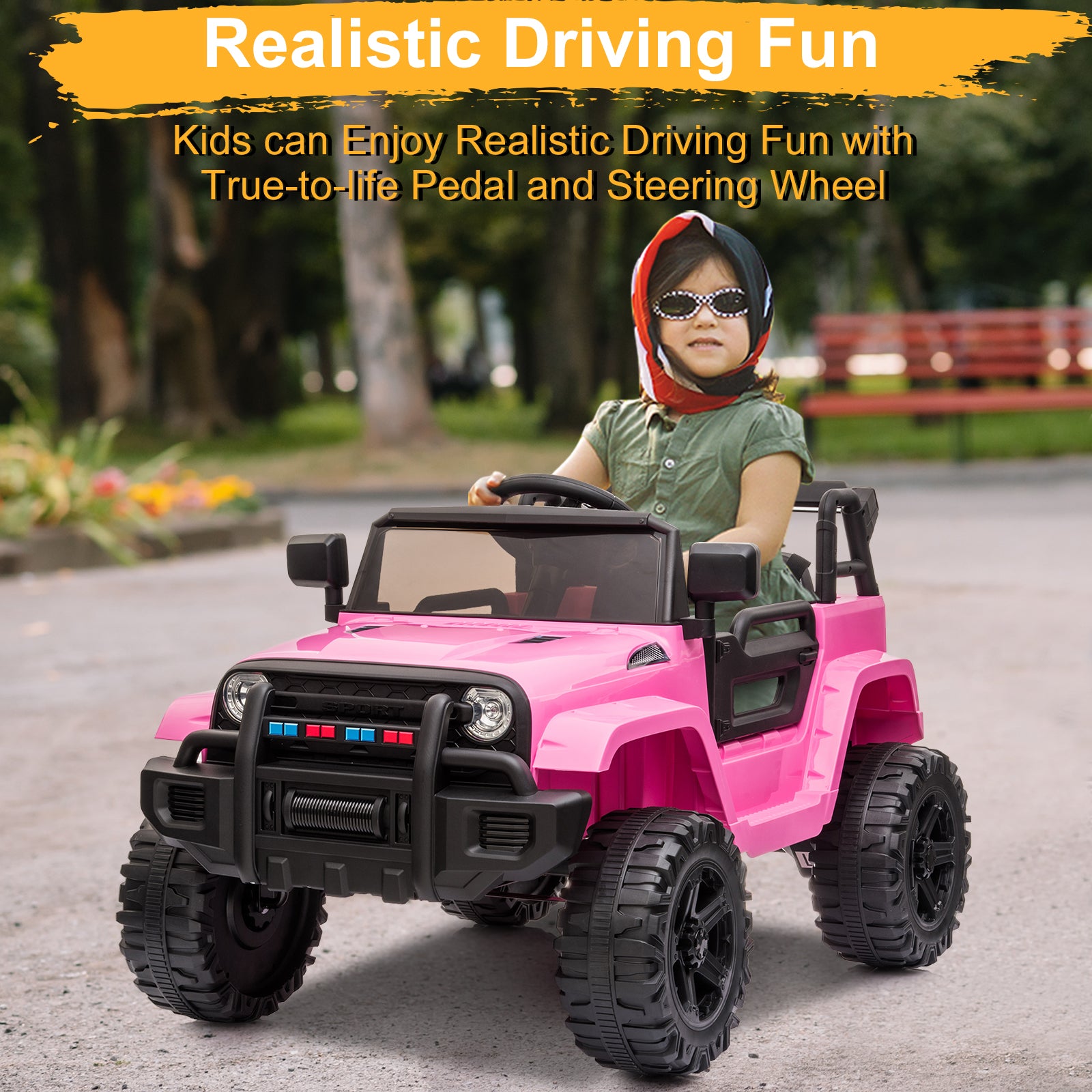 JOYMOR 12V Kids Electric Ride on Truck 2 Speed w/Parent Remote