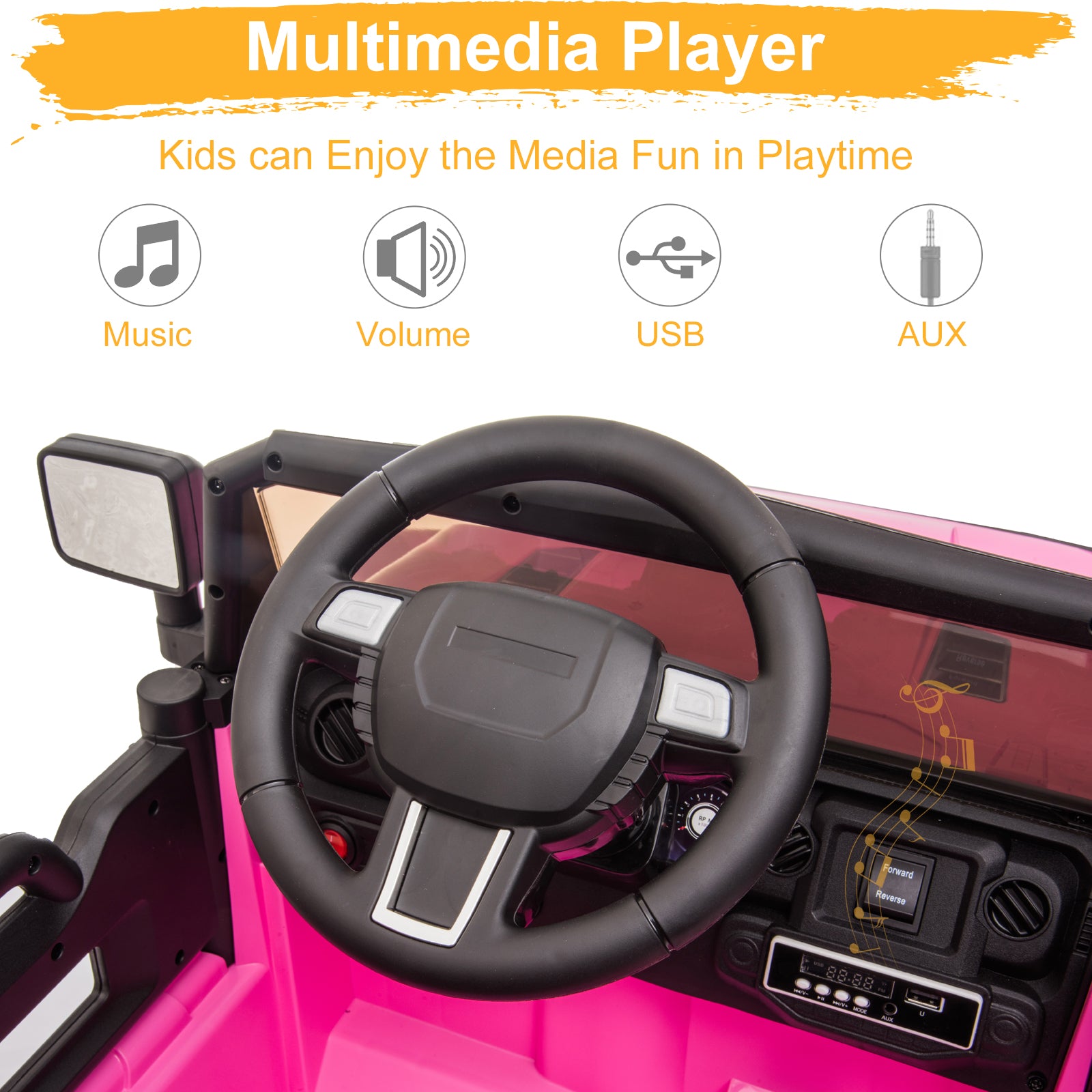 JOYMOR 12V Kids Electric Ride on Truck 2 Speed w/Parent Remote