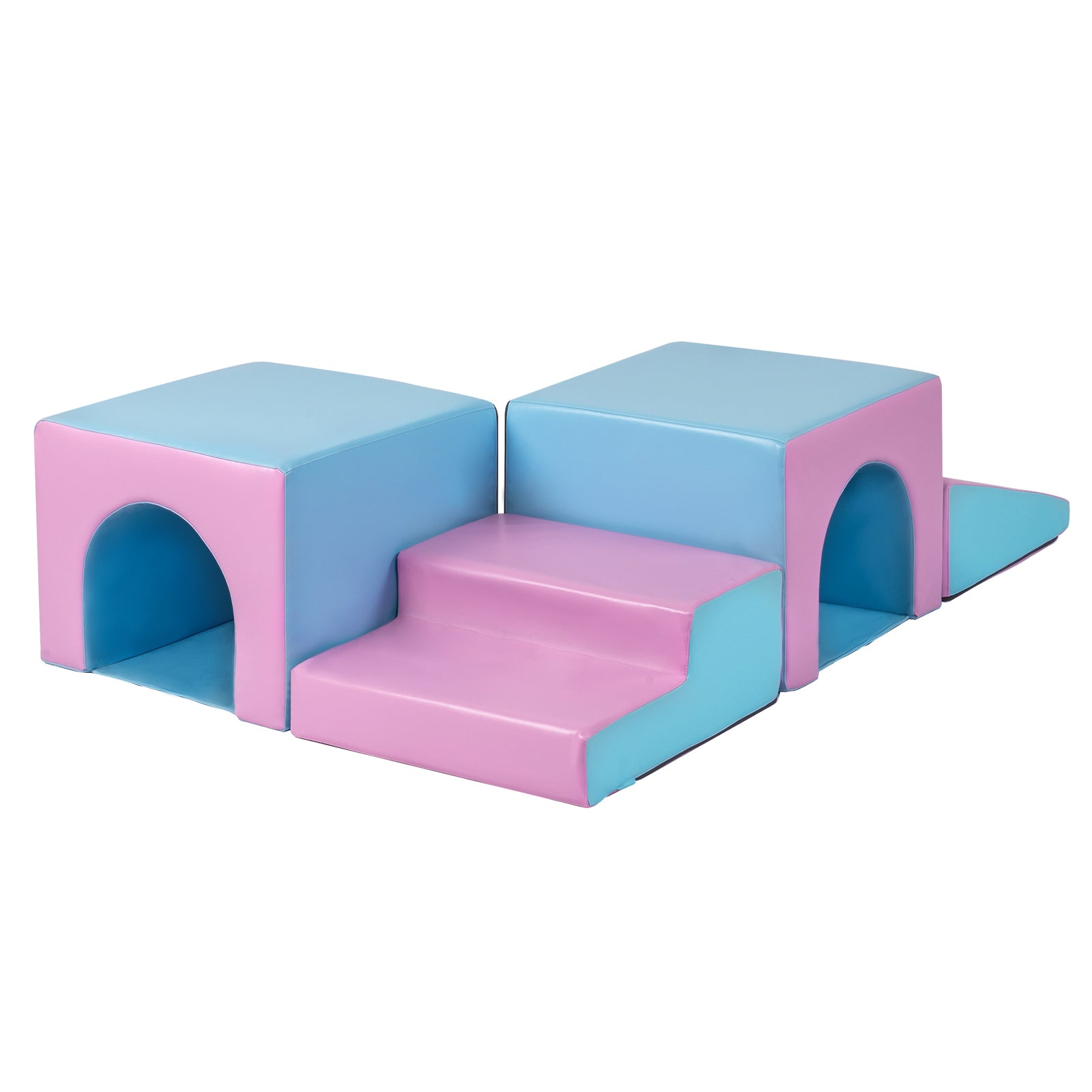 JOYMOR 4-Piece Soft Foam Climbing Blocks And Crawl Activity Playset