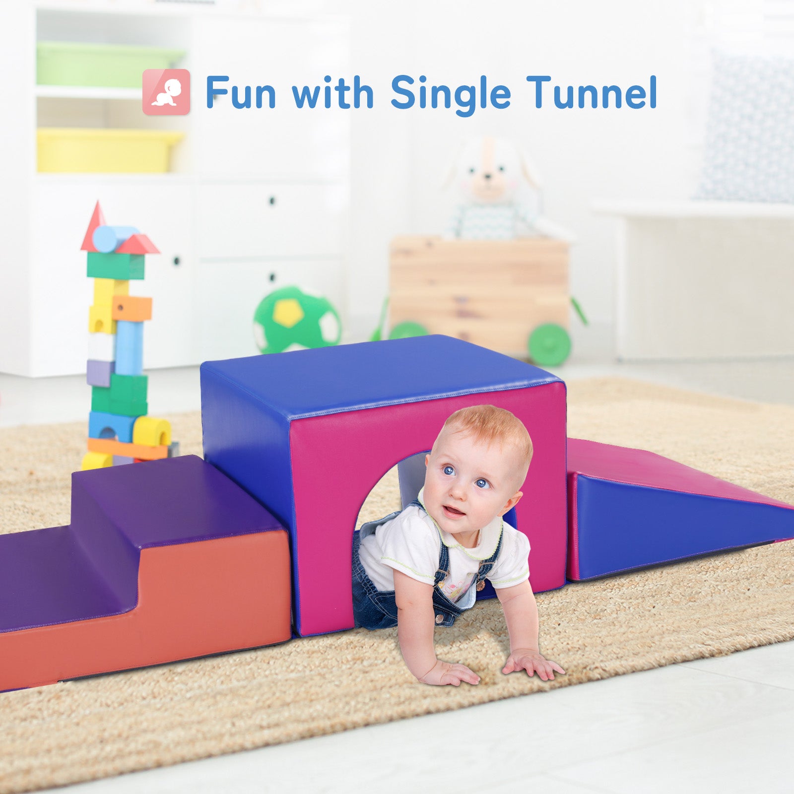 JOYMOR 3-Piece Foam Climbing Blocks Activity Playset