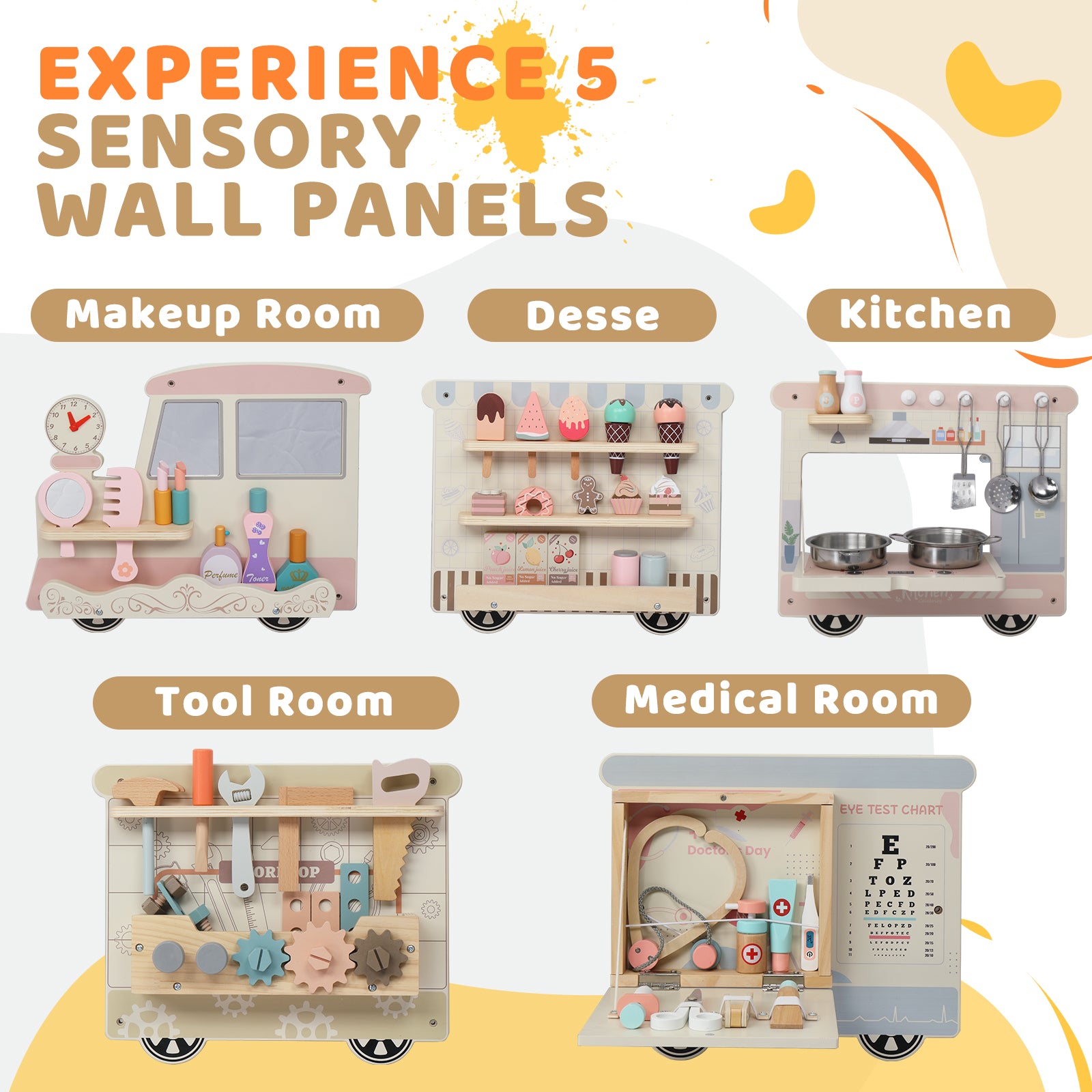 JOYMOR Train Activity Wall Busy Board Panels