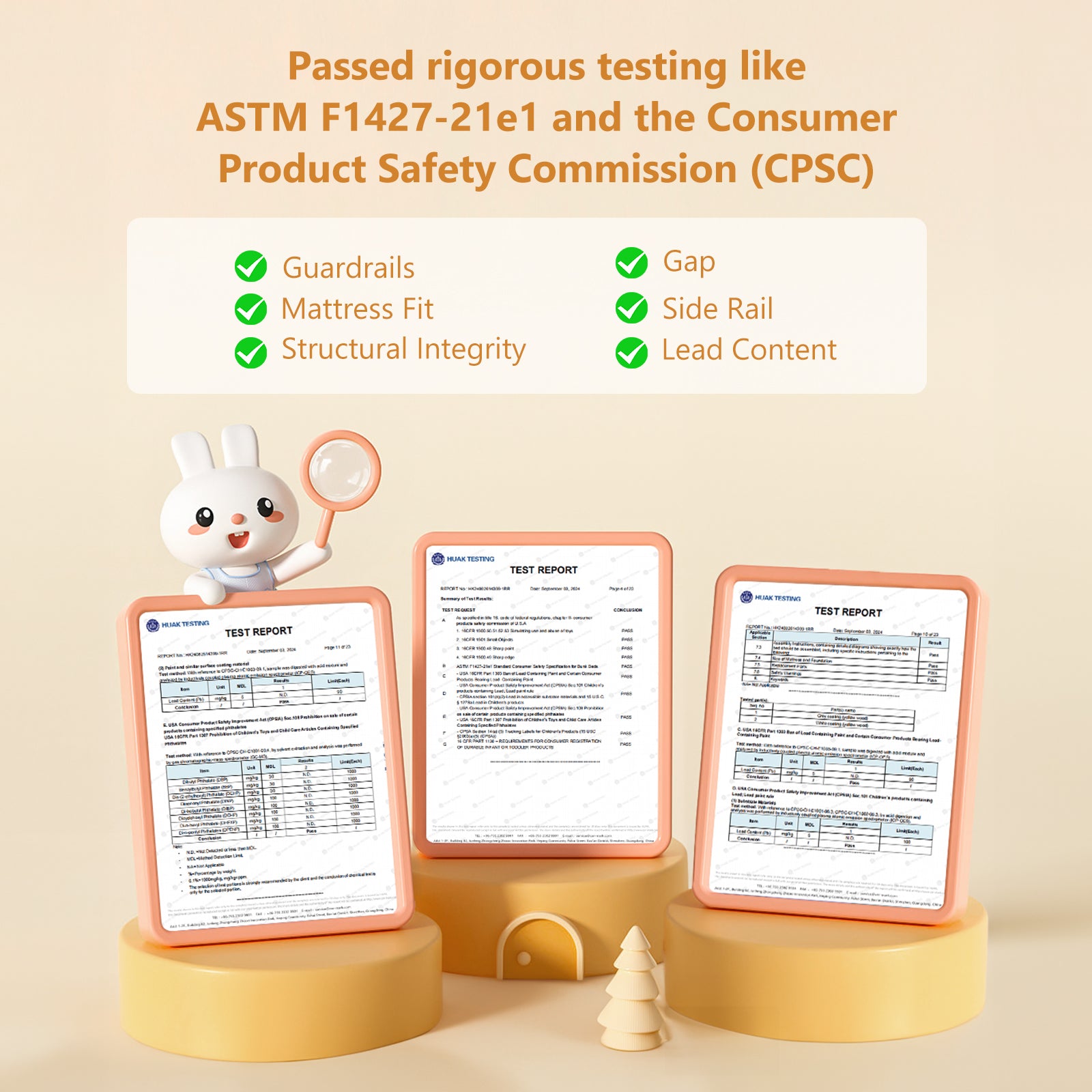 JOYMOR Wood Bunk Bed Low Twin Over Twin Bed Frame with Ladder