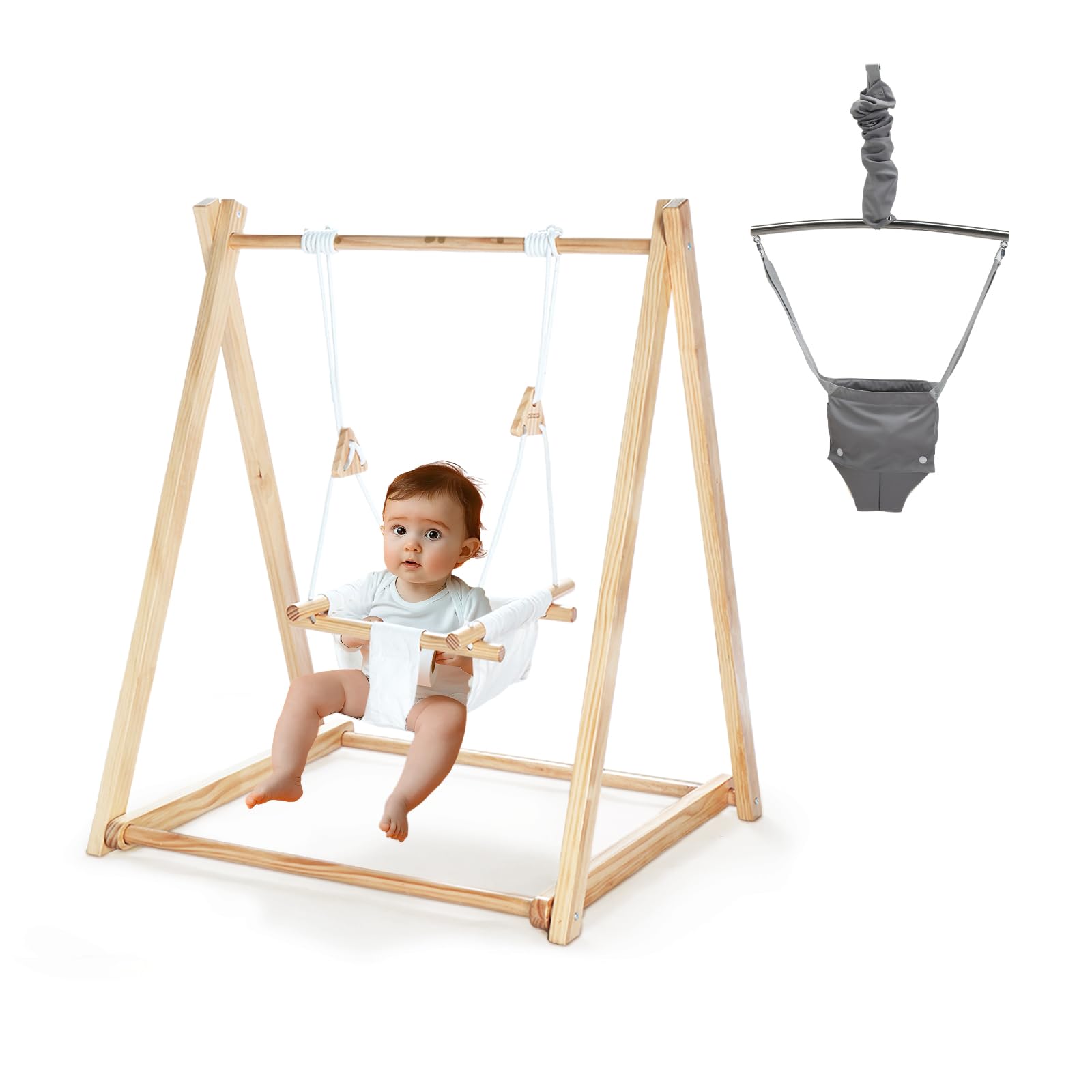 JOYMOR Foldable Swing Set with Stand Premium Montessori for Baby and Toddler