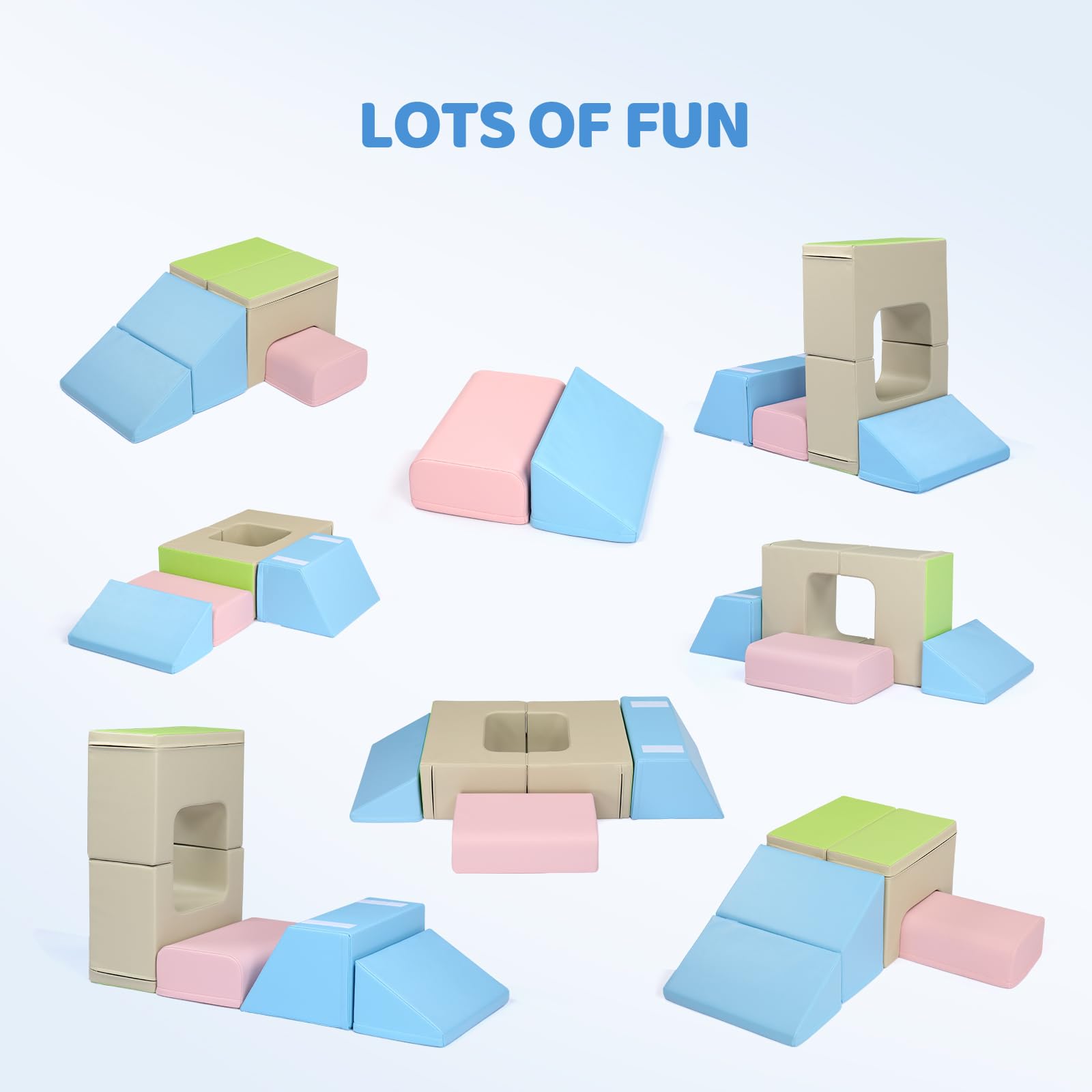 JOYMOR 5-Piece Foam Climbing Blocks for Toddlers with PU Leather