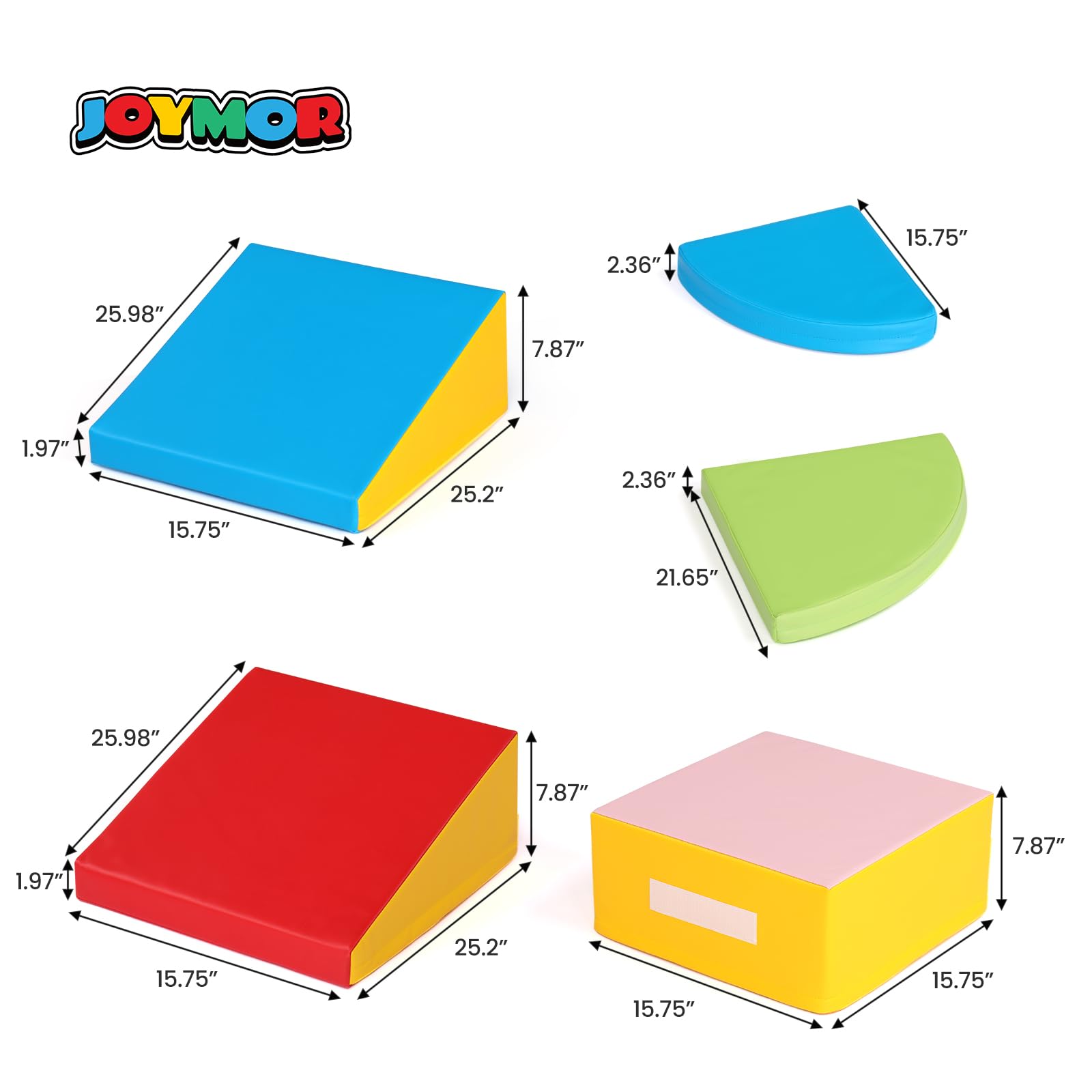 JOYMOR 5-Piece Foam Climbing Blocks for Toddlers with PU Leather