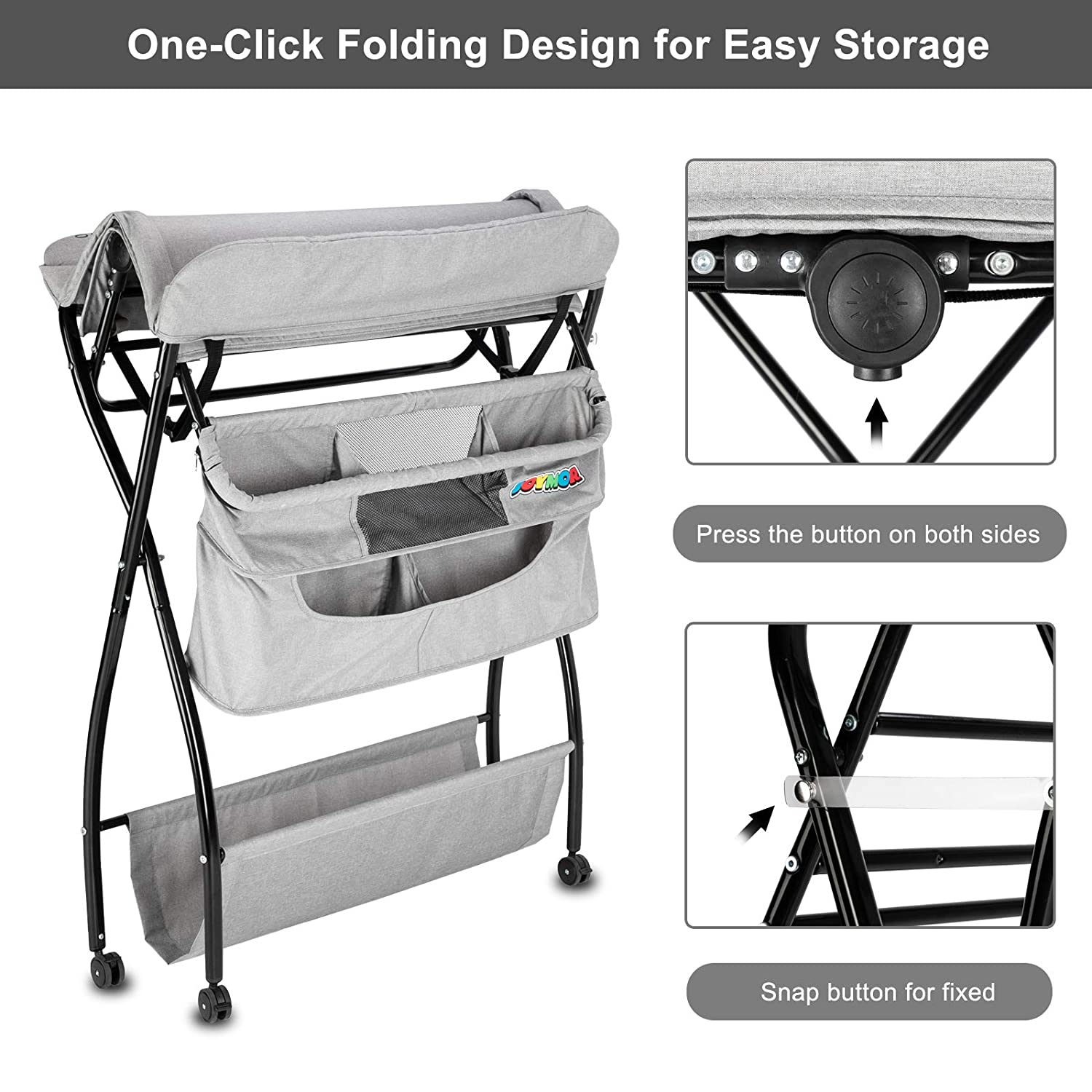JOYMOR Foldable Mobile Changing Table Organizer