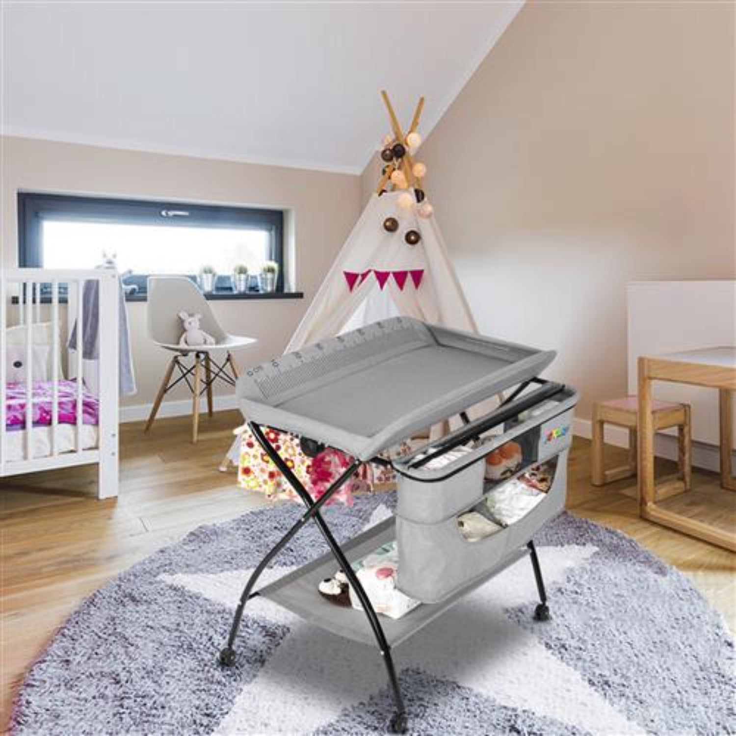 JOYMOR Foldable Mobile Changing Table Organizer