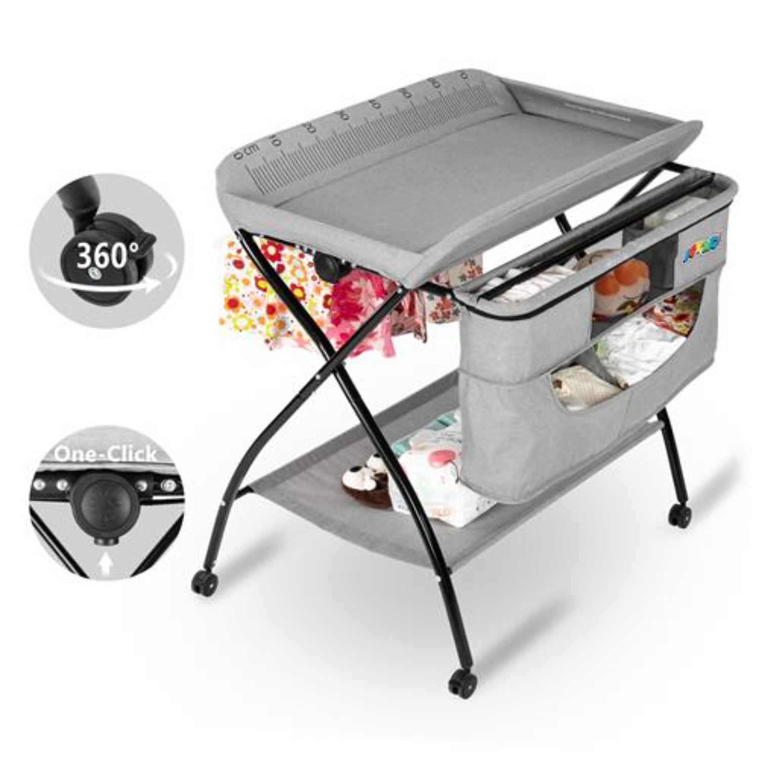 JOYMOR Foldable Mobile Changing Table Organizer